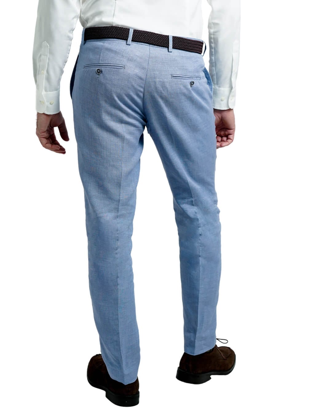 Gagliardi Trousers Gagliardi Plain Sky Blue Linen Trousers