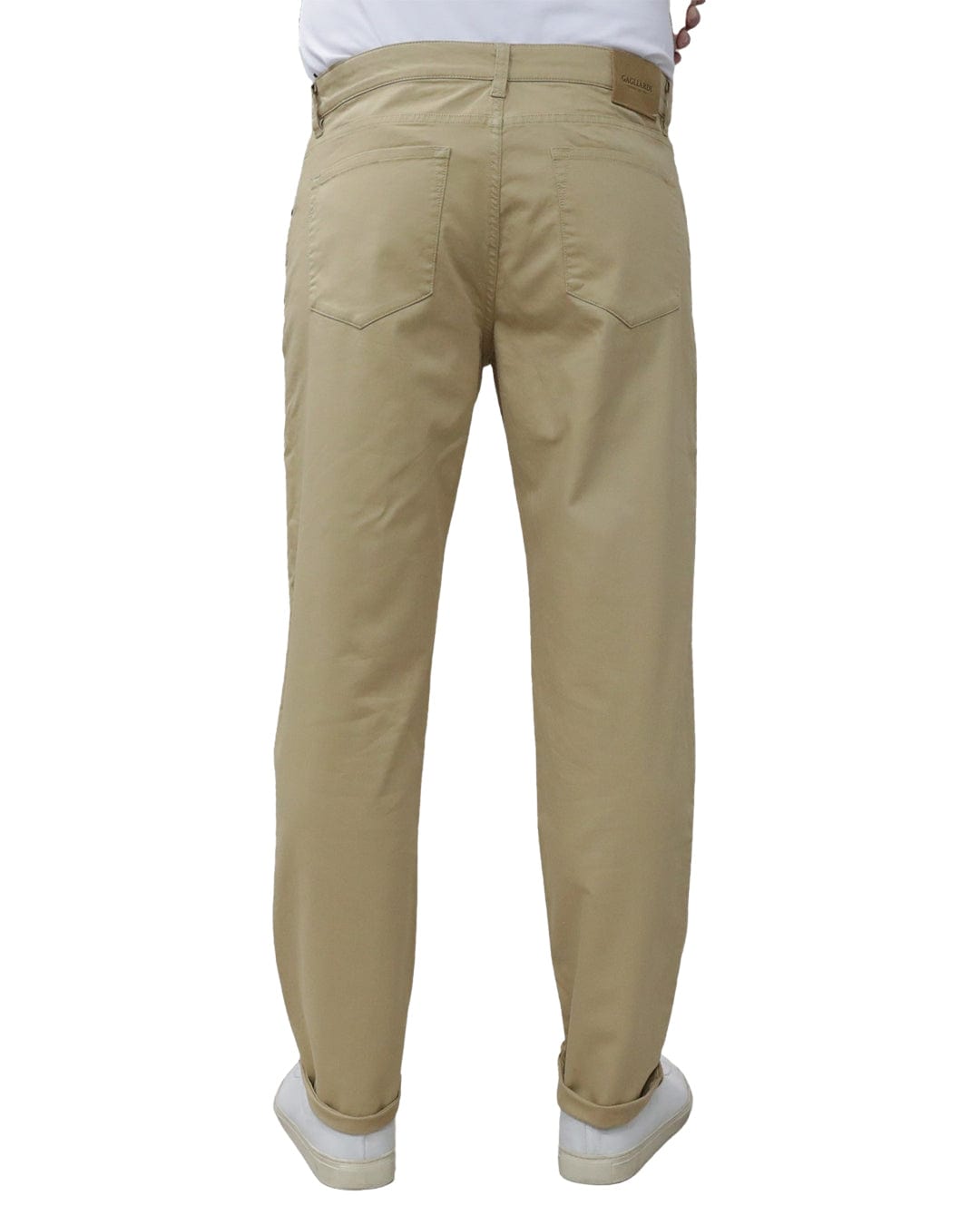 Gagliardi Trousers Gagliardi Sand Herringbone Stretch Cotton Five Pocket Trousers
