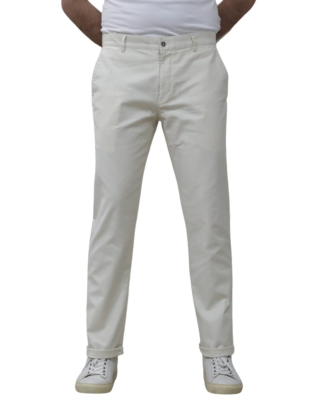 Gagliardi Trousers Gagliardi Stone Microweave Stretch Cotton Chino Trousers