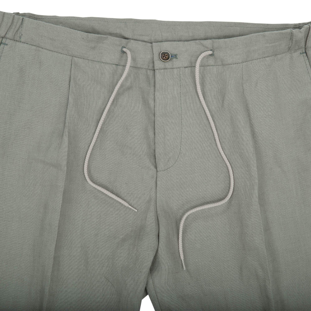 Gagliardi Trousers Khaki Linen Drawstring Trousers