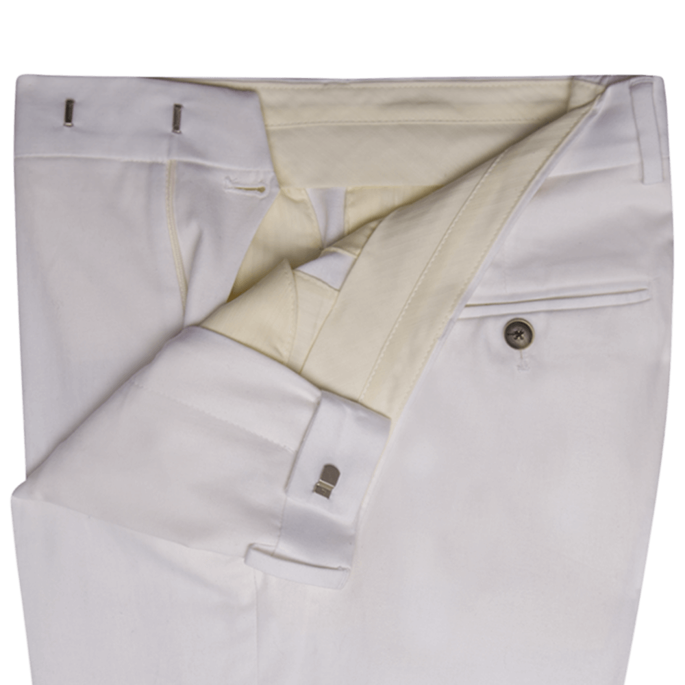 Gagliardi Trousers White Twill Cotton Trousers