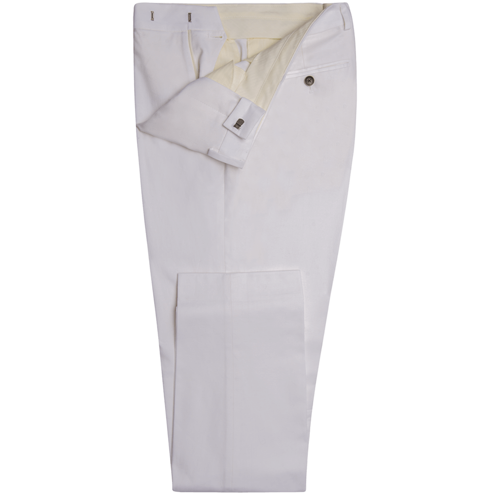 Gagliardi Trousers White Twill Cotton Trousers
