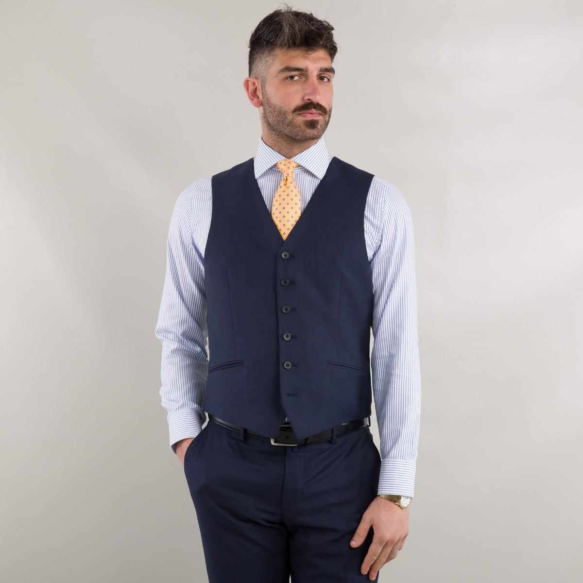 Gagliardi Waistcoat Cloth Ermenegildo Zegna Navy Microweave Waistcoat
