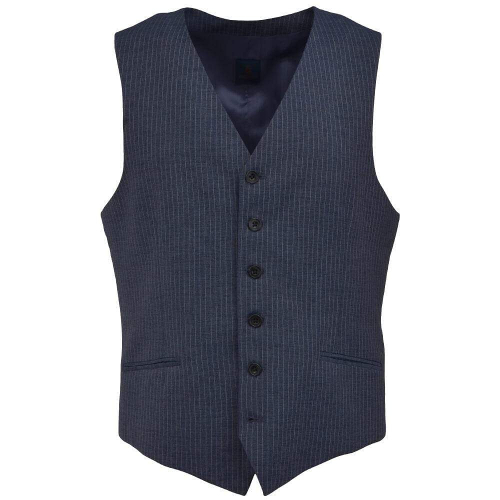 Gagliardi Waistcoat Indigo Blue Pinstripe Waistcoat