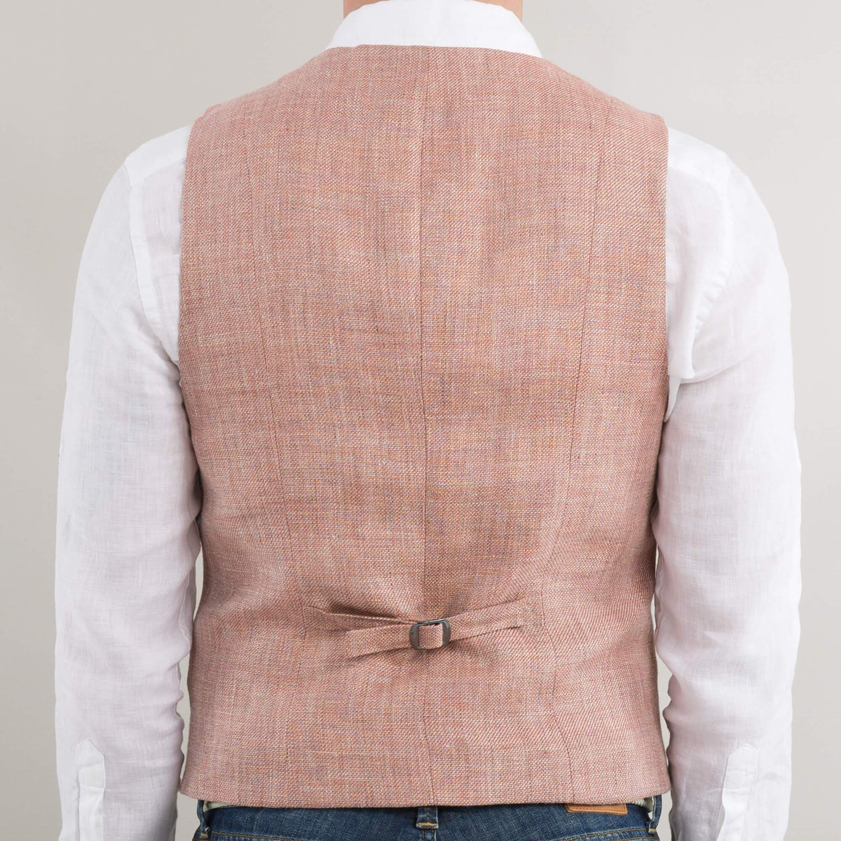 Gagliardi Waistcoat Orange Linen &amp; Wool Waistcoat