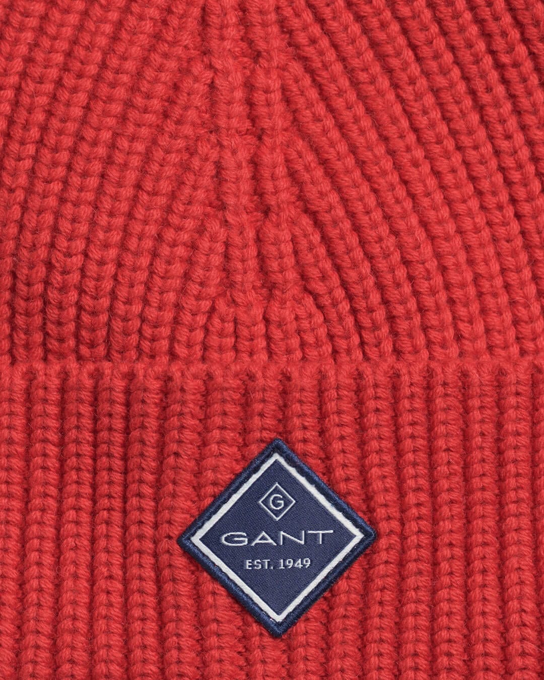 Gant Hats ONE SIZE Gant Red Cotton Ribbed Knit Hat