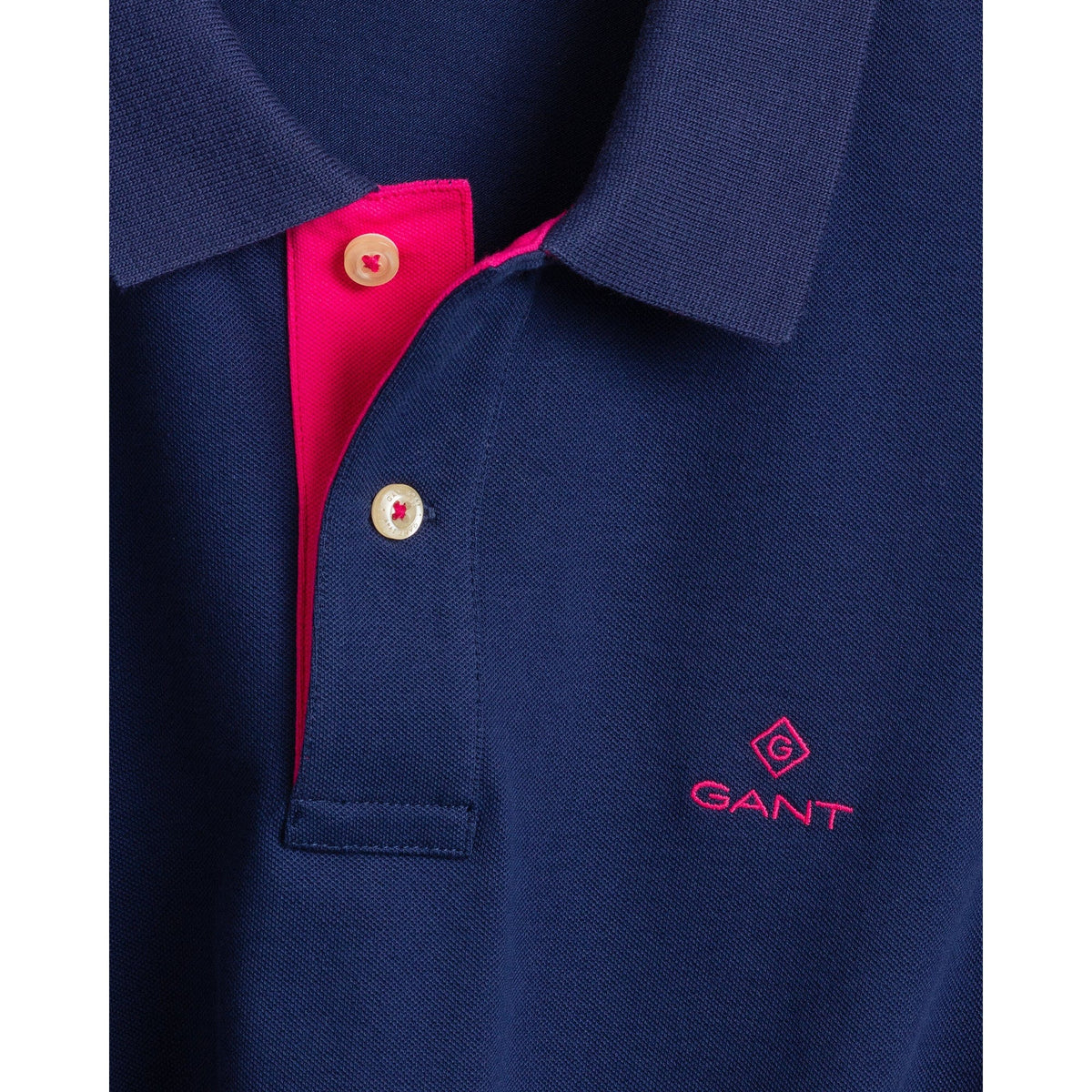 Gant Polo Shirts Contrast Color Piqué Persian Blue Polo Shirt