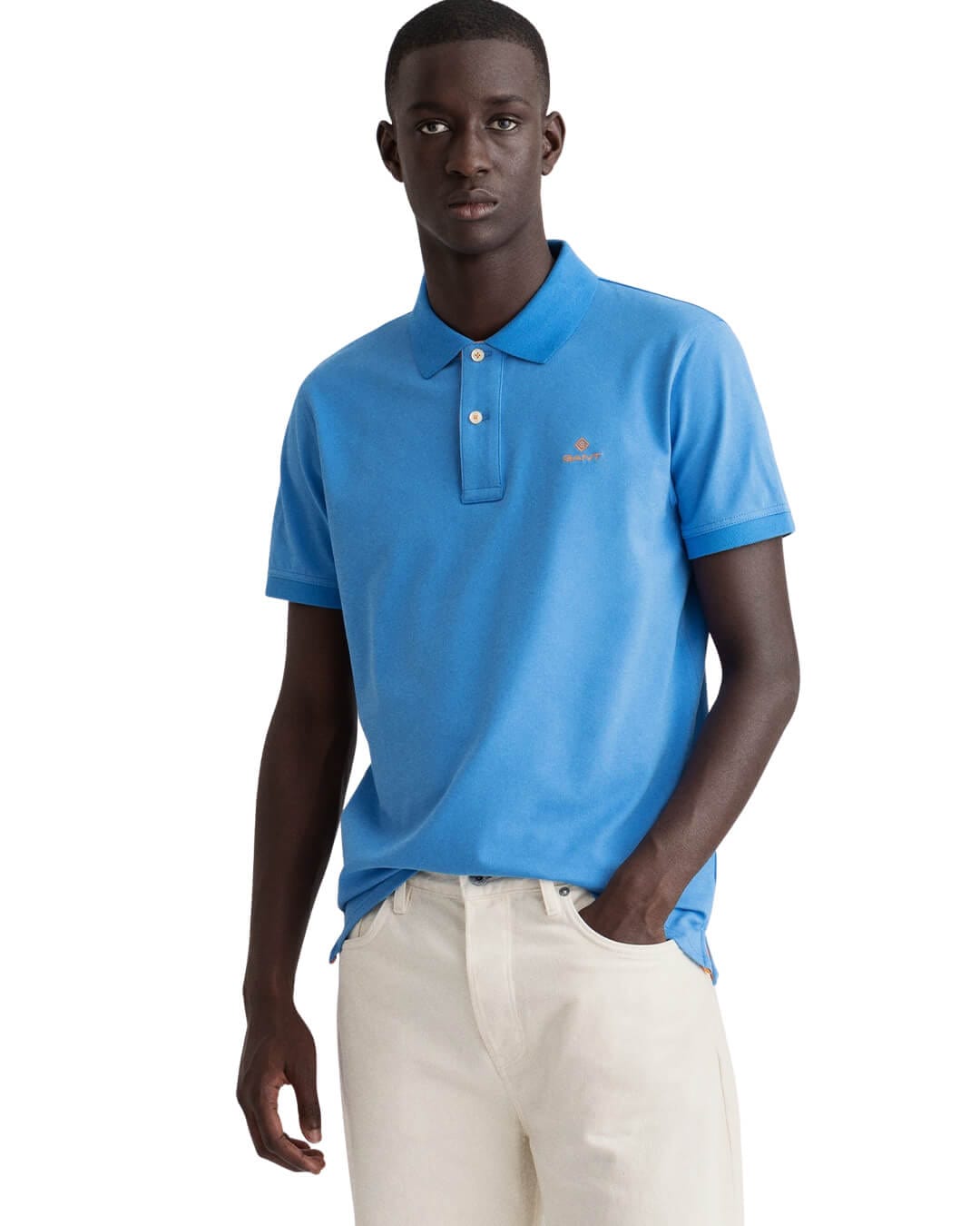 Gant Polo Shirts Gant Contrast Colour Piqué Light blue Polo Shirt