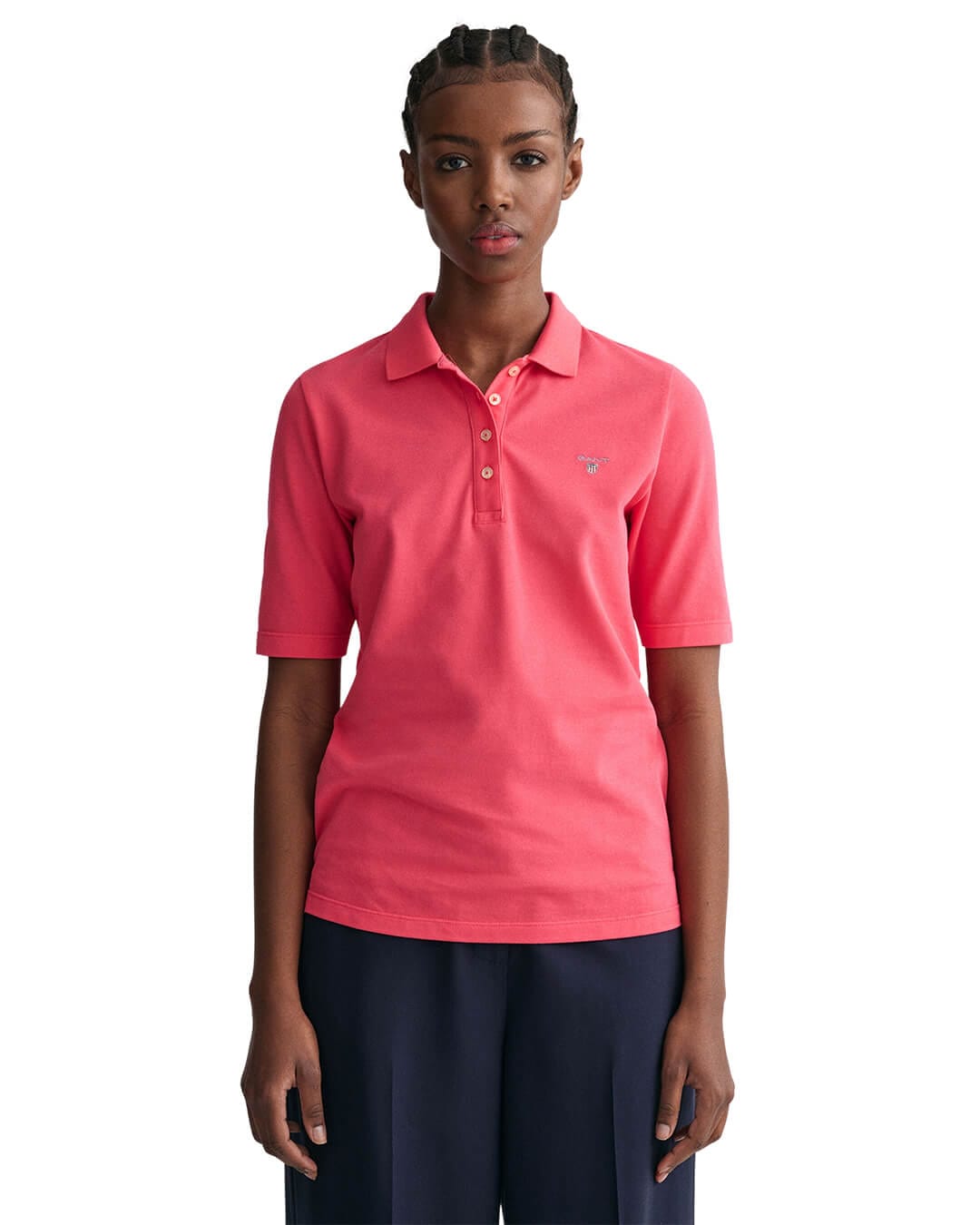 Gant Polo Shirts Gant Pink Original Long-Short Sleeve Piqué Polo Shirt