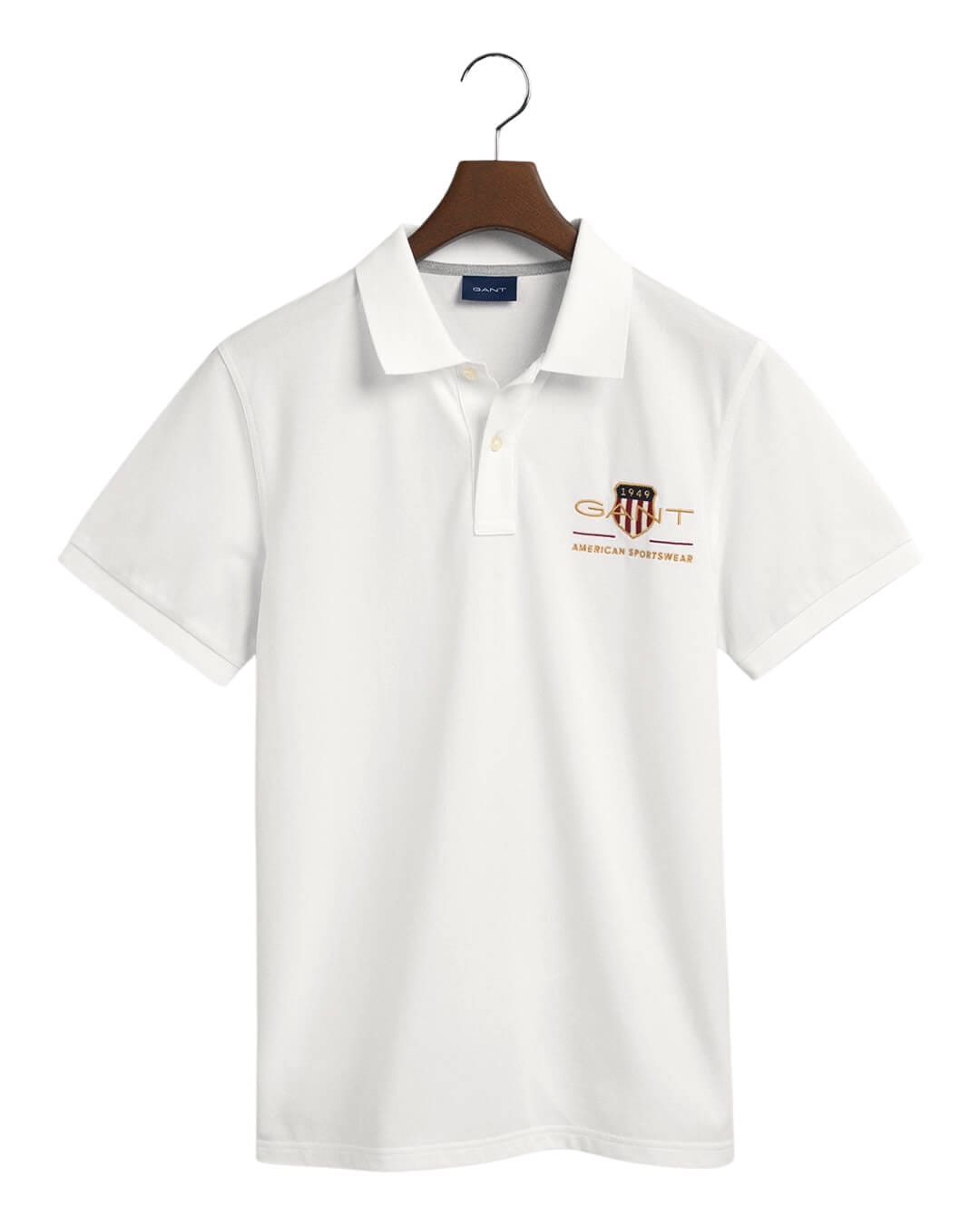 Gant Polo Shirts Gant White Archive Shield Pique Polo Shirt