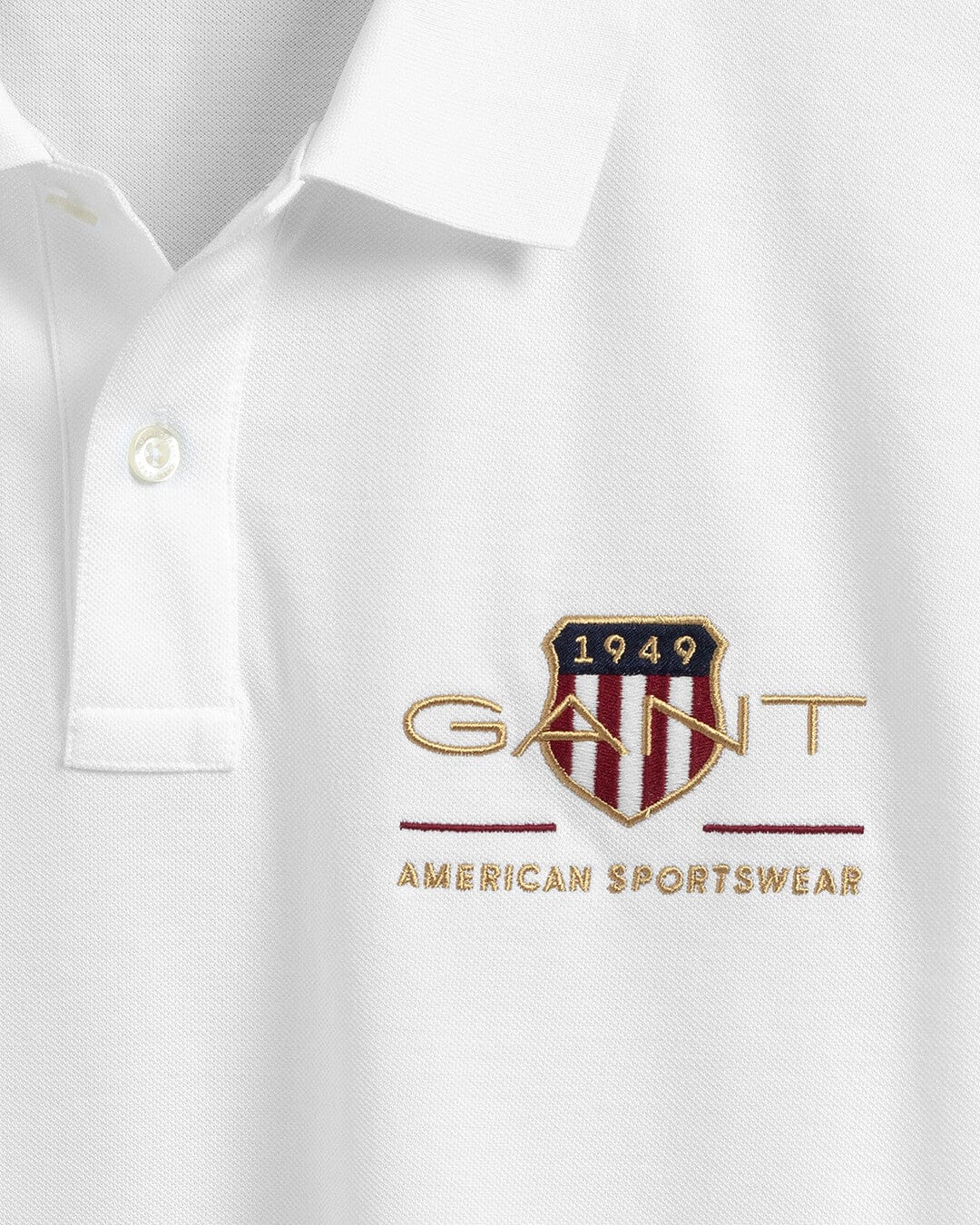 Gant Polo Shirts Gant White Archive Shield Pique Polo Shirt