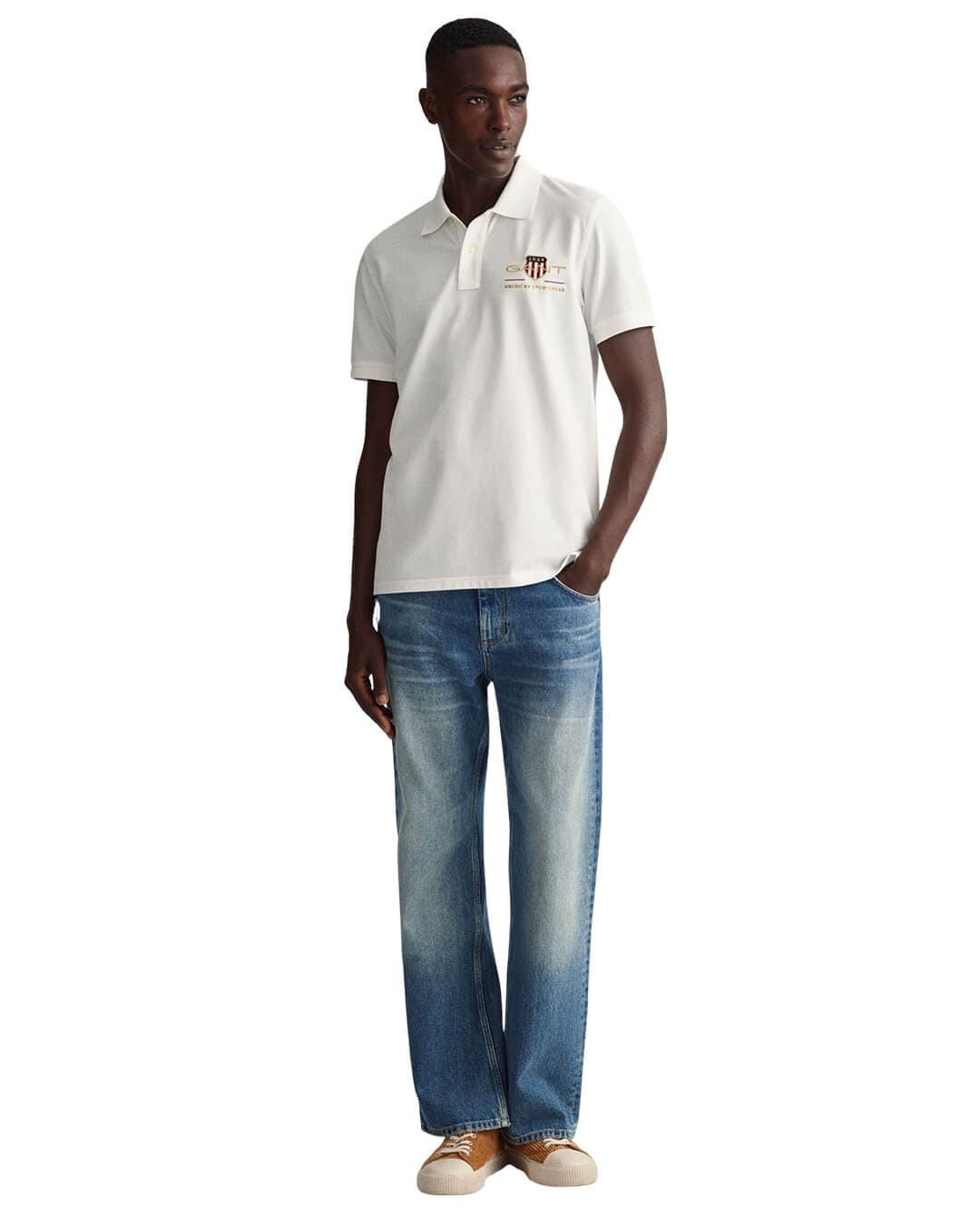 Gant Polo Shirts Gant White Archive Shield Pique Polo Shirt