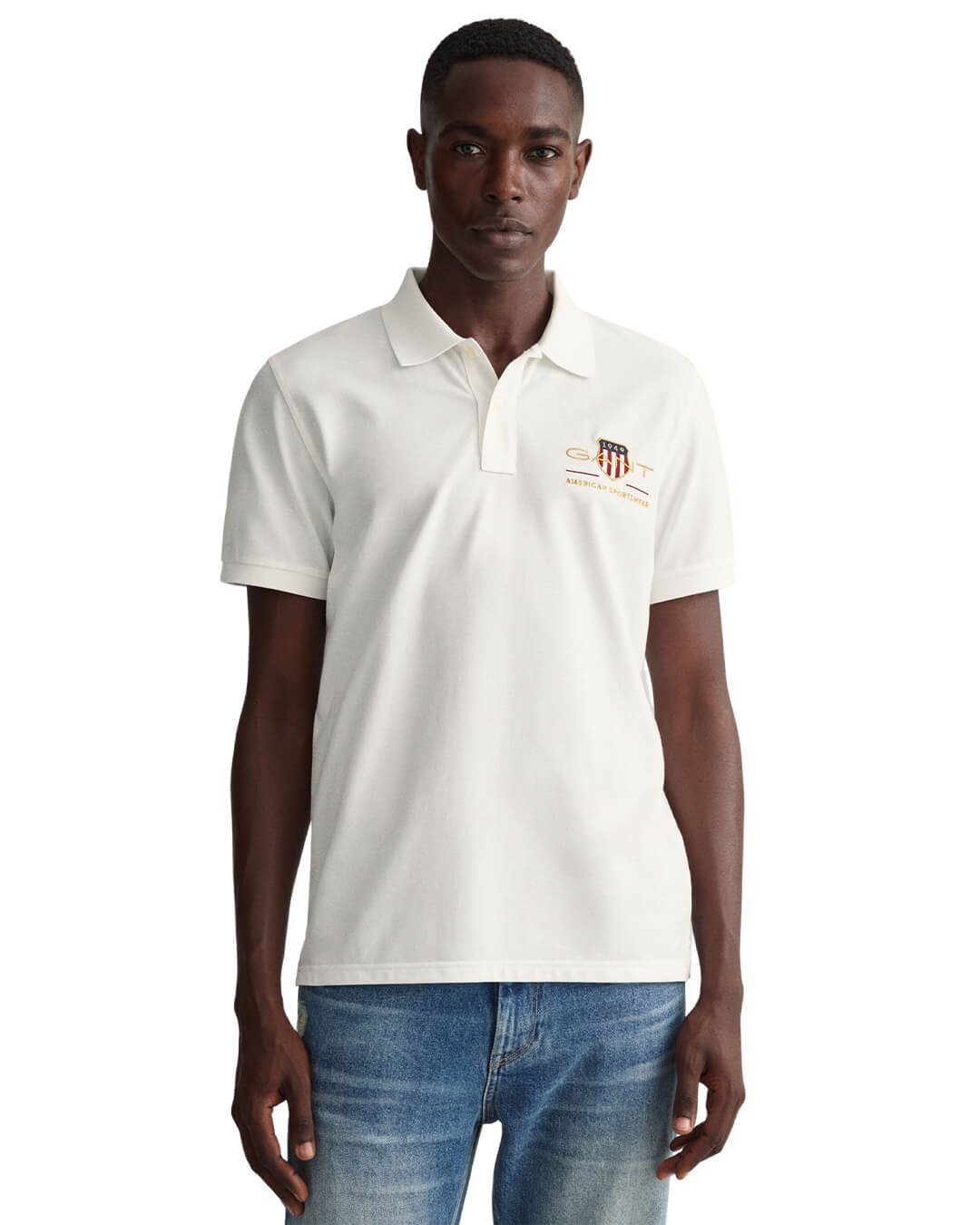 Gant Polo Shirts Gant White Archive Shield Pique Polo Shirt