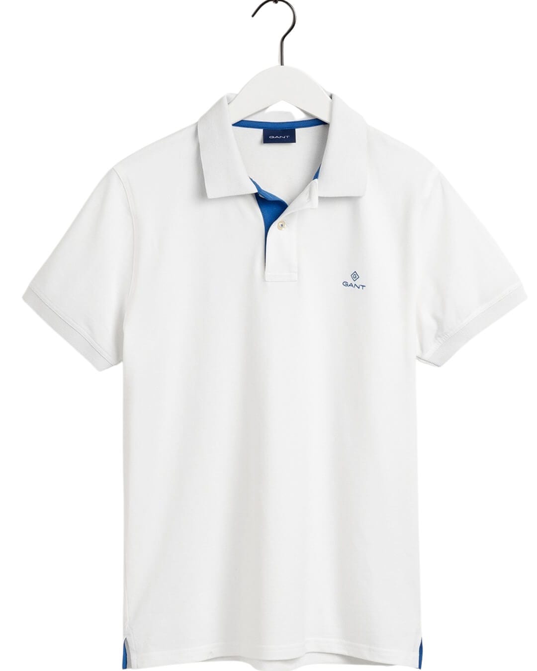 Gant Polo Shirts Gant White With Blue Detail Polo Shirt