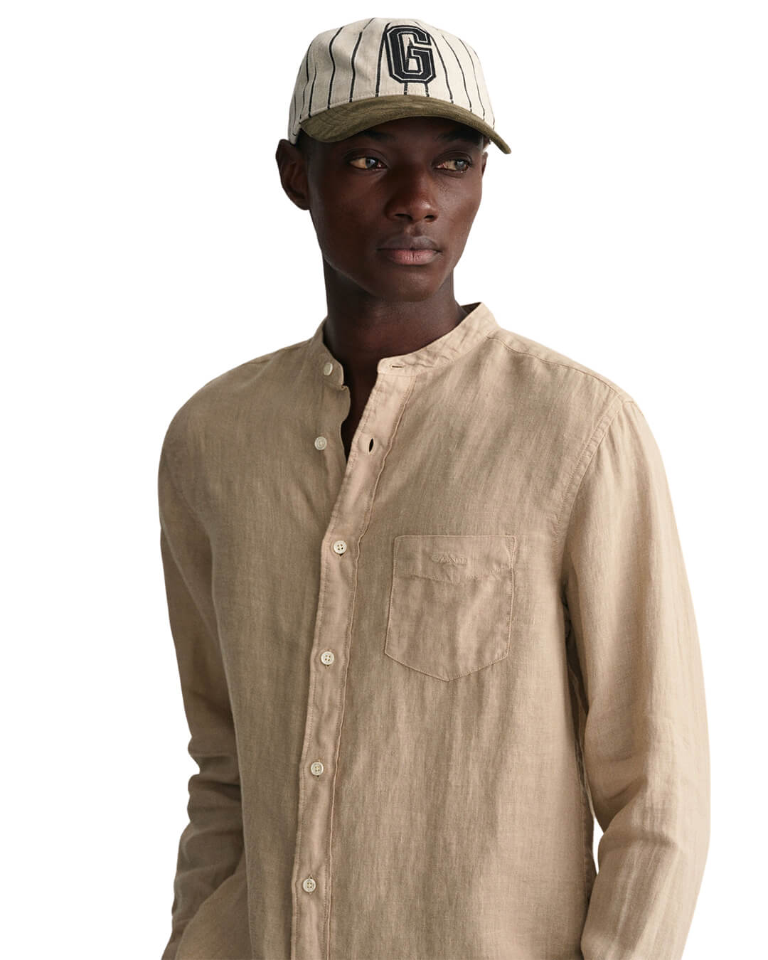 Gant Shirts Gant Beige Regular Fit Garment-Dyed Linen Shirt