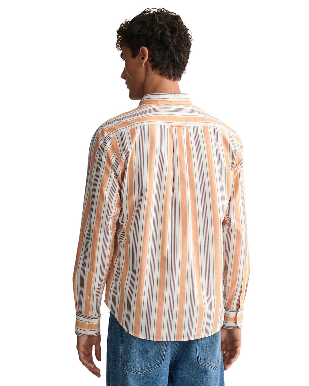 Gant Shirts Gant Orange Regular Fit Colorful Striped Shirt