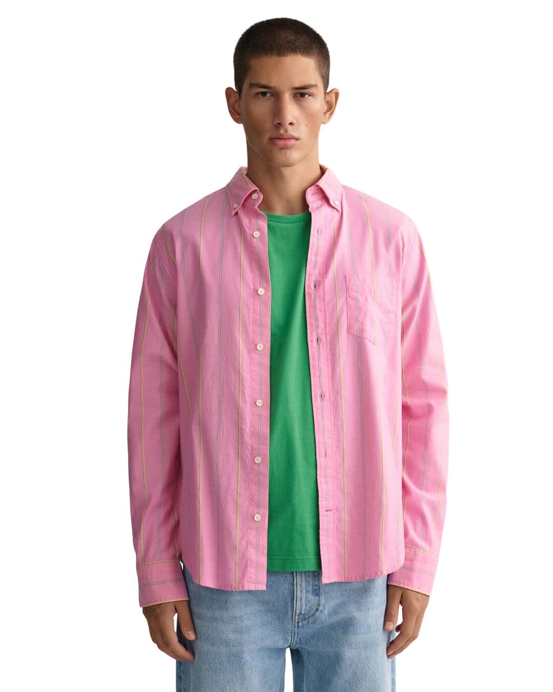 Gant Shirts Gant Pink Regular Fit Striped Archive Oxford Shirt