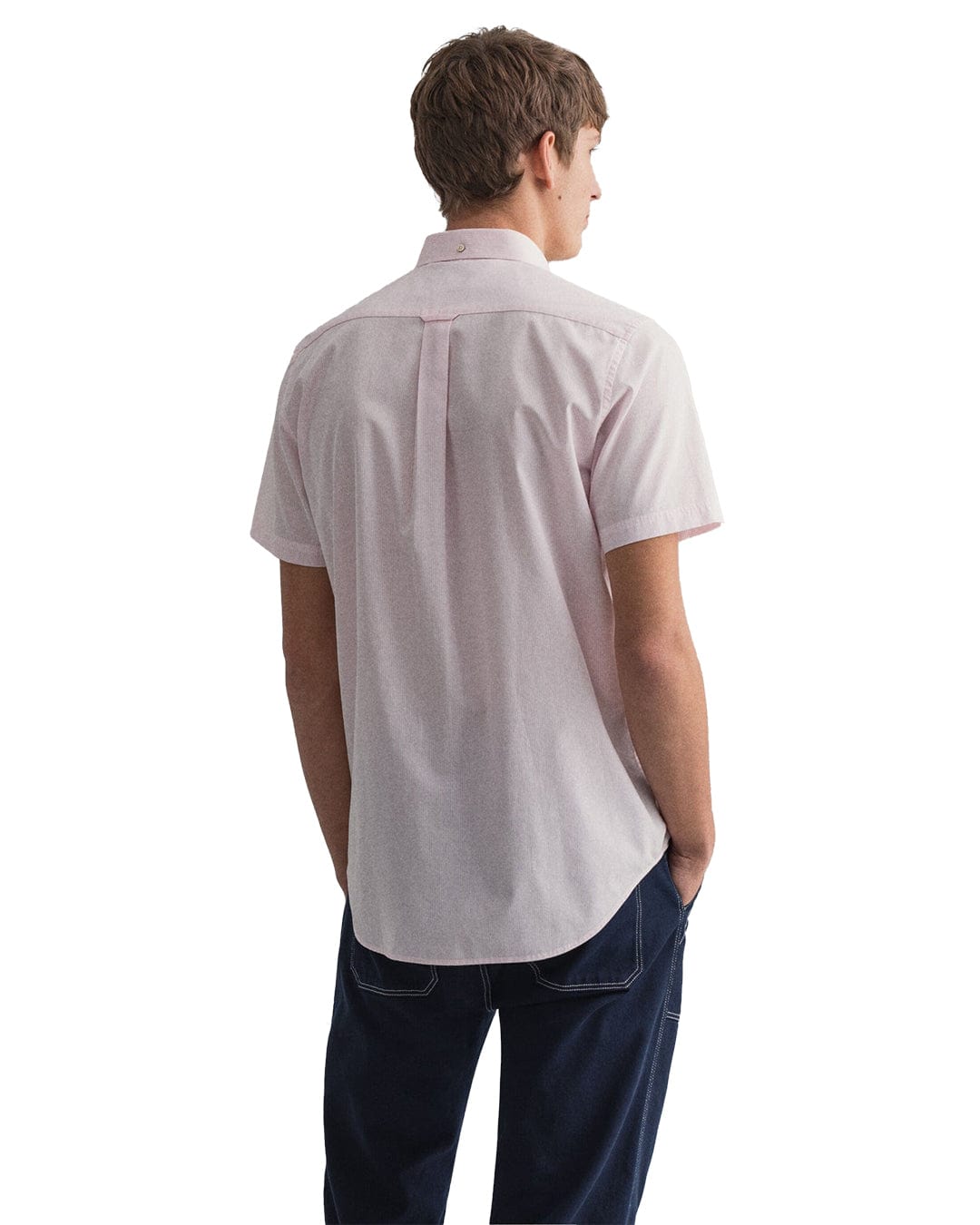 Gant Shirts Gant Regular Fit Short Sleeved Banker Pink Striped Broadcloth Shirt