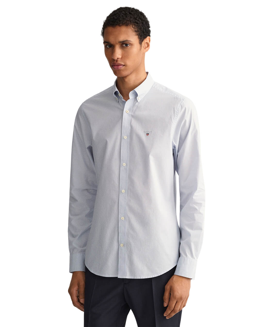 Gant Shirts Gant Sky Blue Slim Fit Broadcloth Shirt