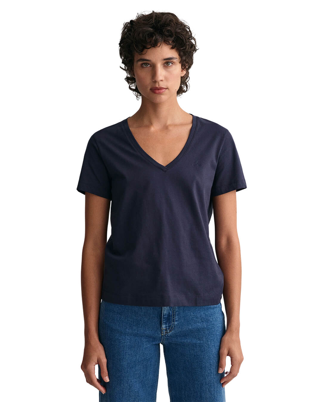 Gant T-Shirts Gant Blue Original V-Neck T-Shirt