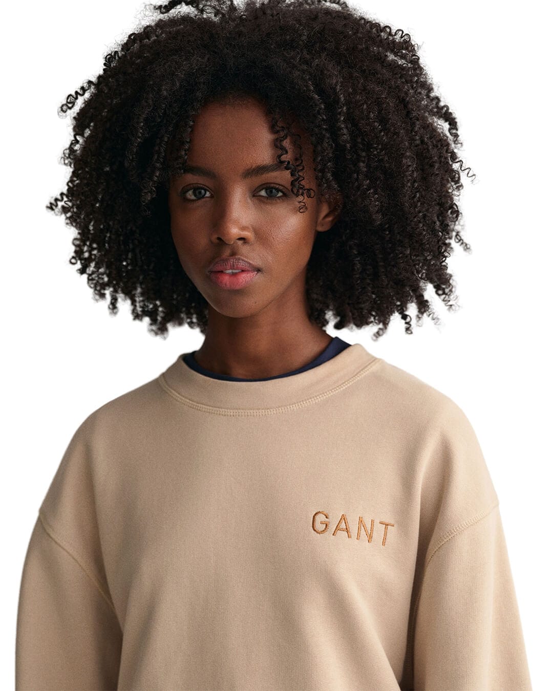 Gant T-Shirts Gant Sand Logo Volume Sleeve Sweatshirt