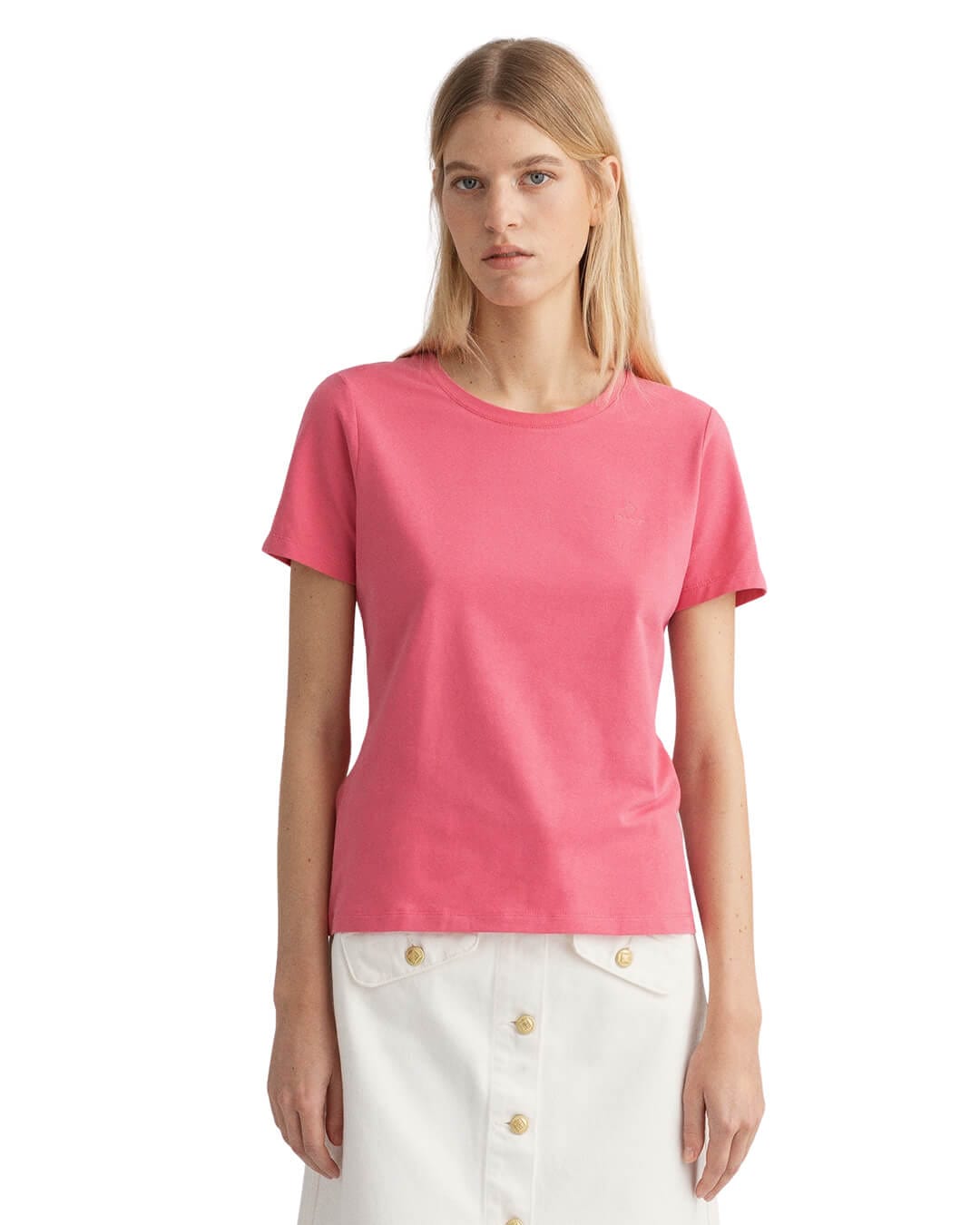 Gant T-Shirts Gant Stretch Cotton Pink T-Shirt