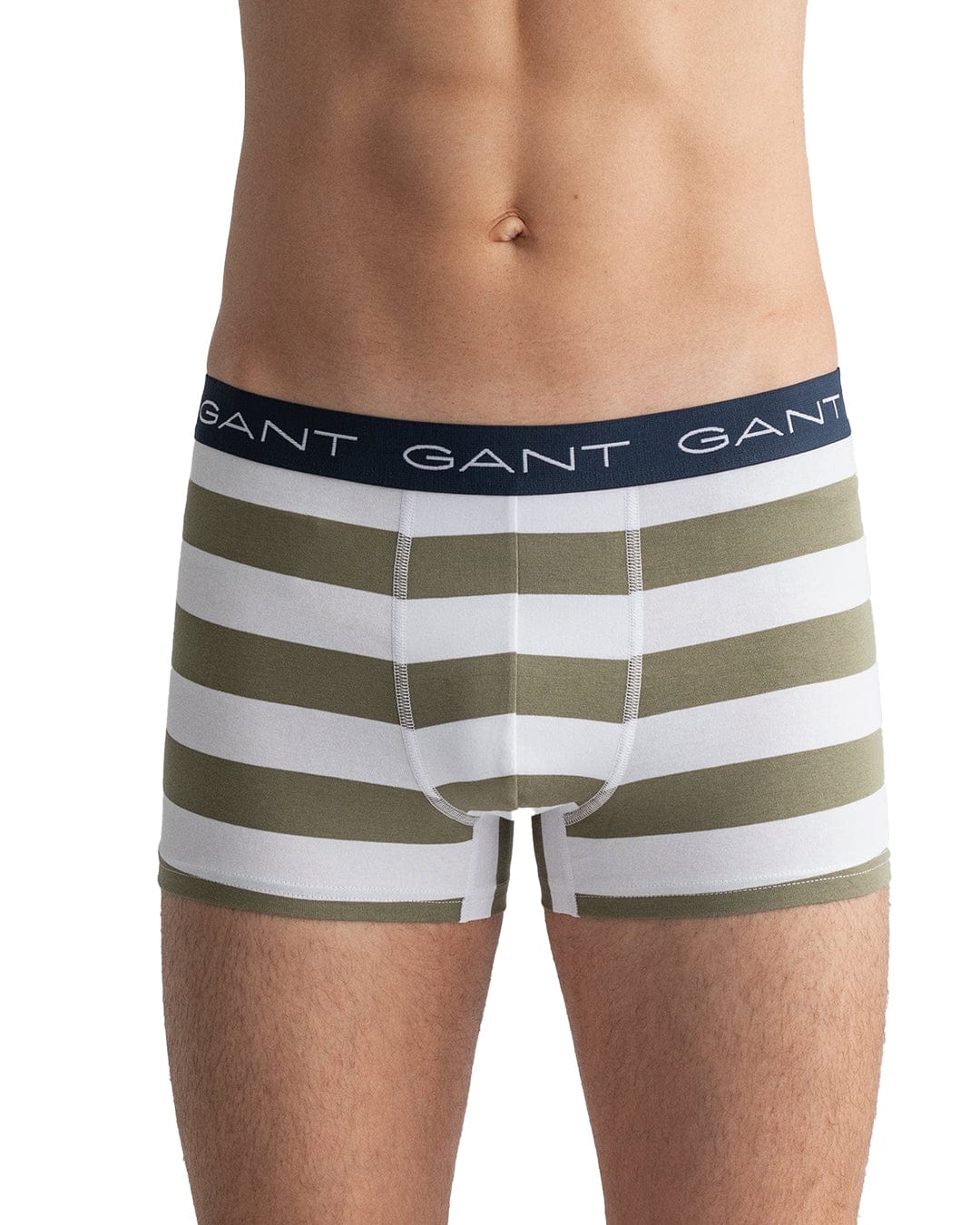 Gant Underwear Gant Green And Navy Rugby Striped Three-Pack Trunks