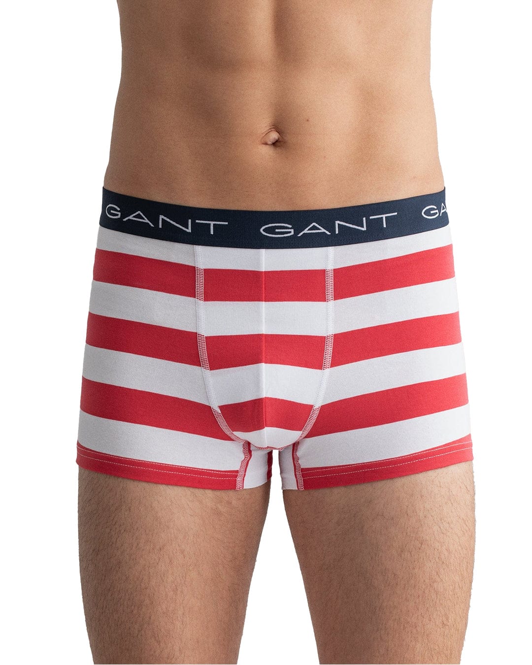 Gant Underwear Gant Red And Navy Rugby Striped Three-Pack Trunks
