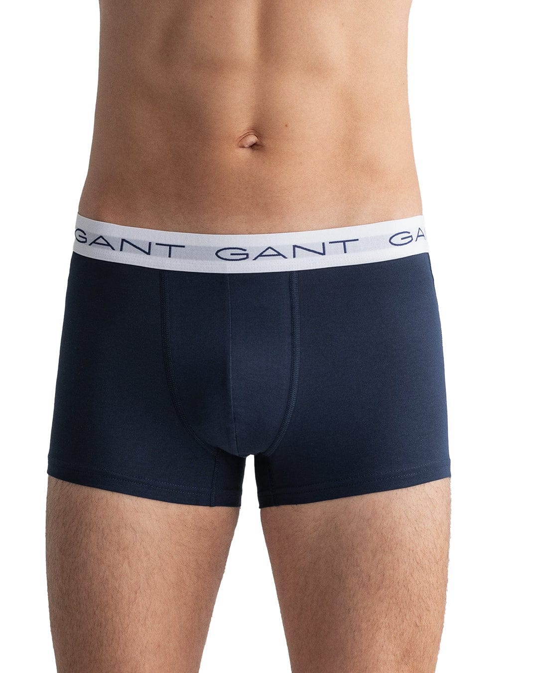Gant Underwear Gant White And Navy Rugby Striped Three-Pack Trunks