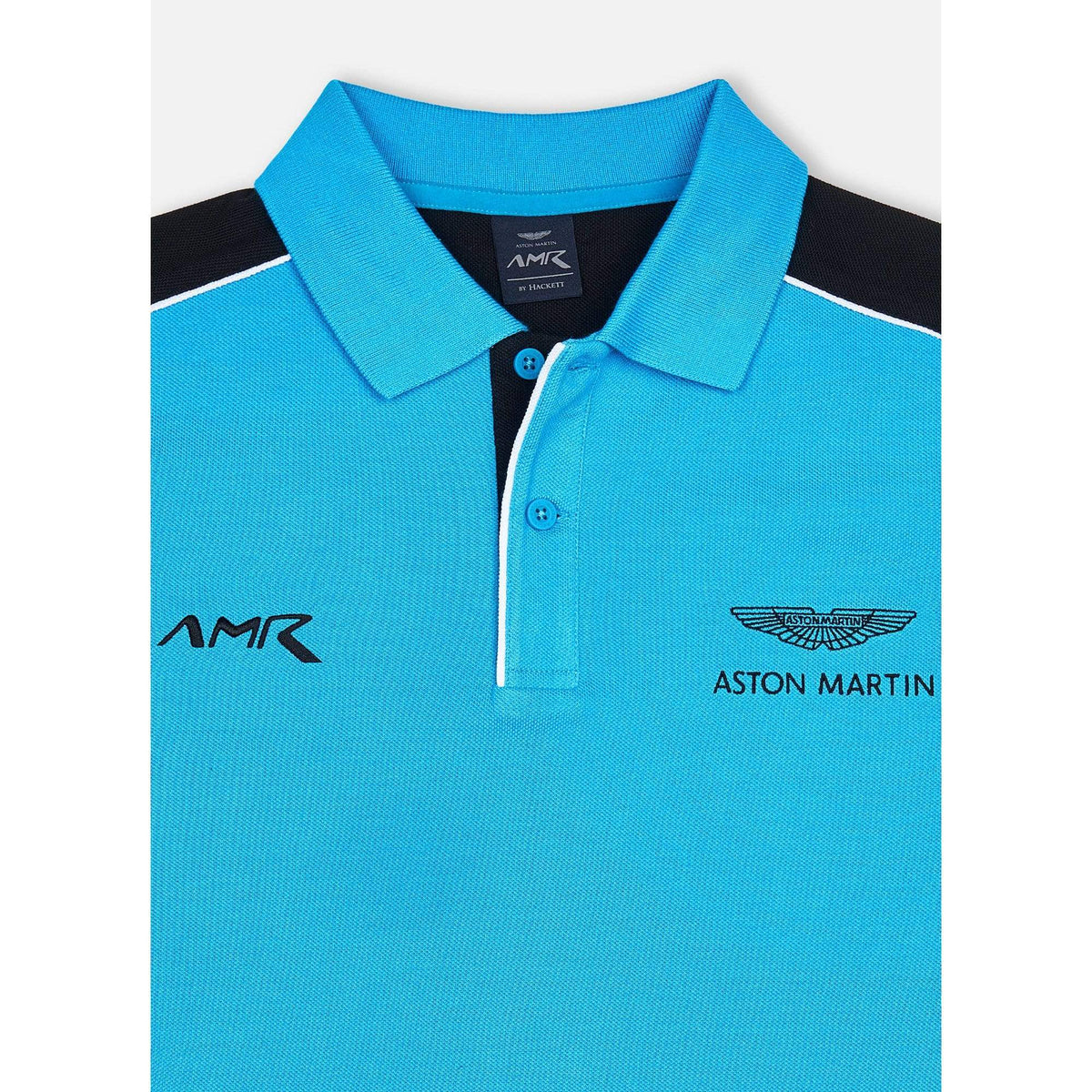 Hackett Polo Shirts Hackett Aston Martin Blue &amp; Black Polo Shirt