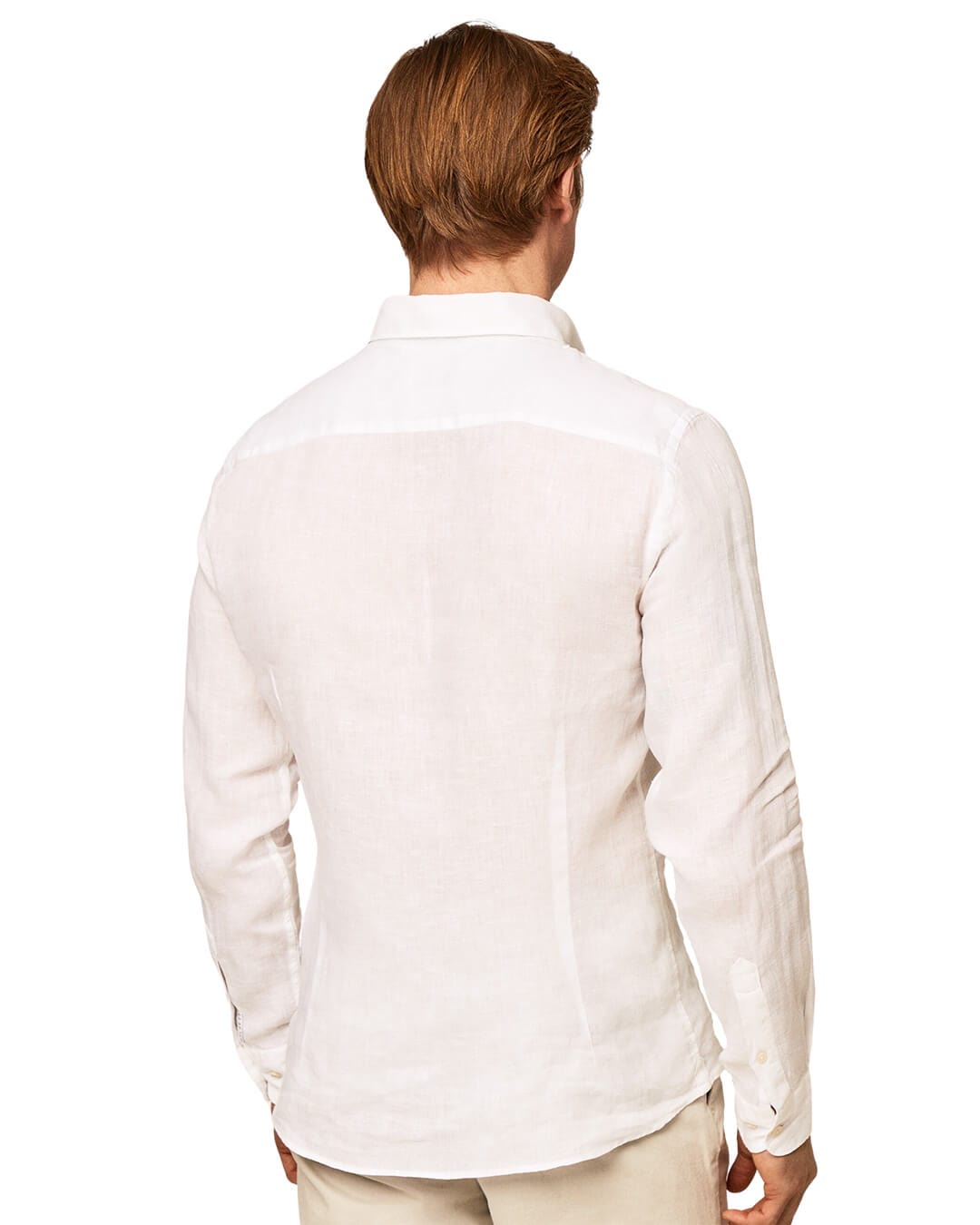 Hackett Shirts Hackett White Garment Dyed Linen Shirt