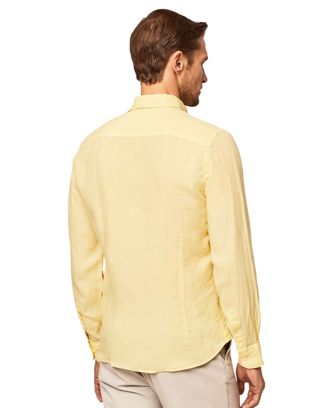 Hackett Shirts Hackett Yellow Garment Dyed Linen Shirt