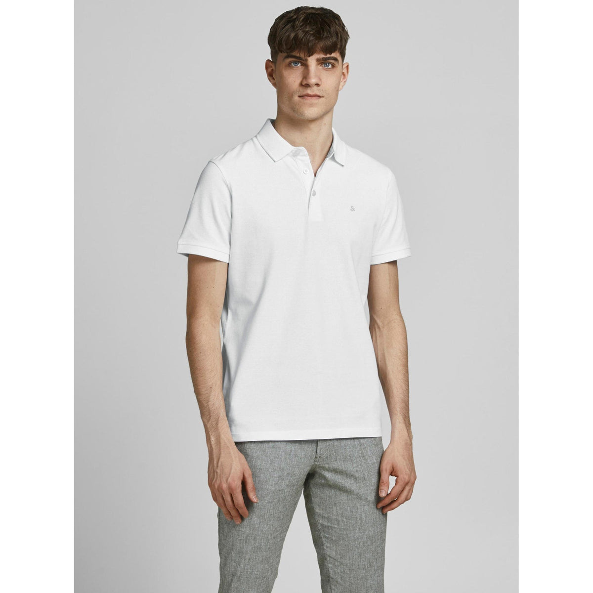 Jack &amp; Jones Polo Shirts Jack &amp; Jones White Classic Plain Polo Shirt