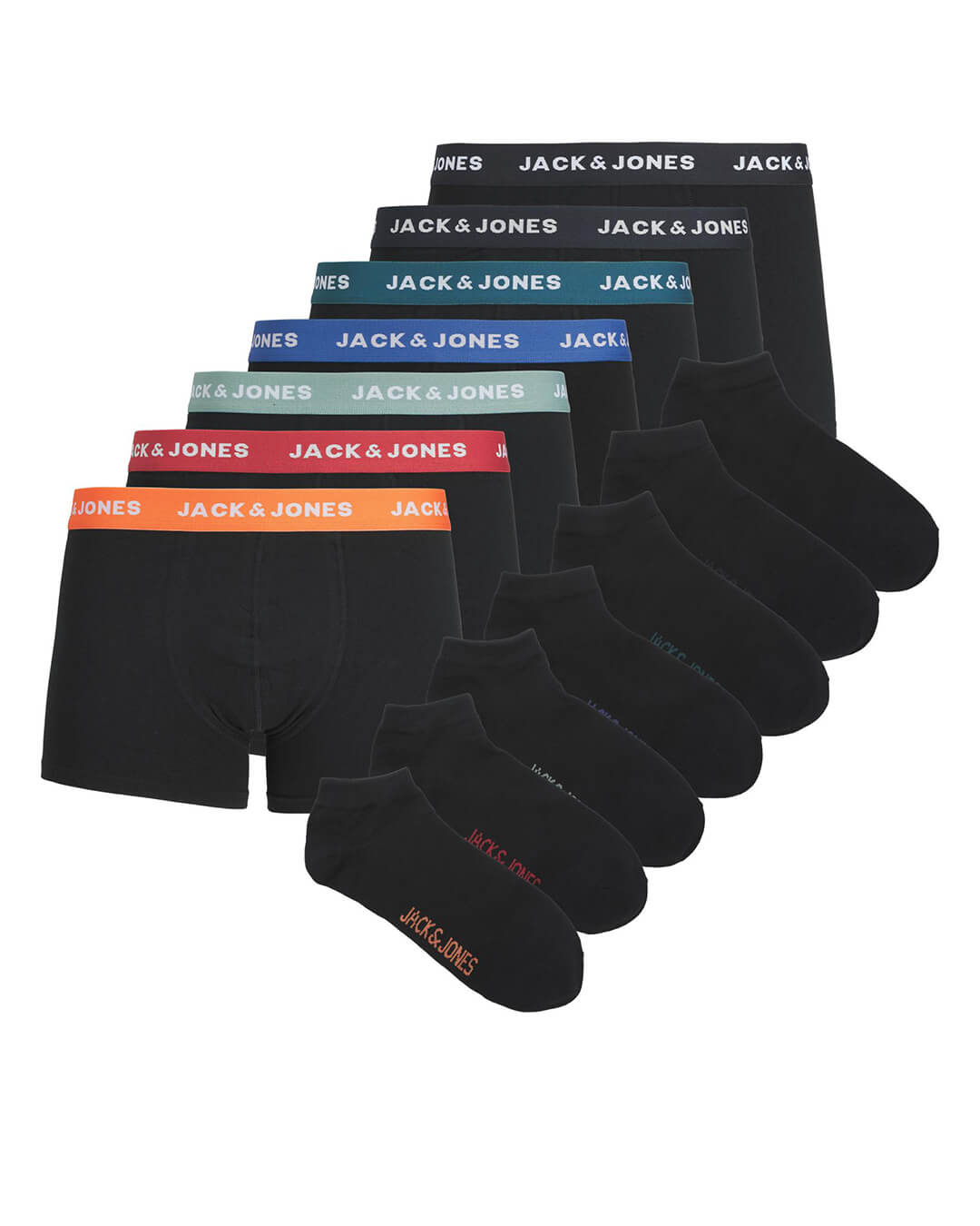 Jack &amp; Jones Underwear Jack &amp; Jones Seven-Pack Black Trunks &amp; Socks