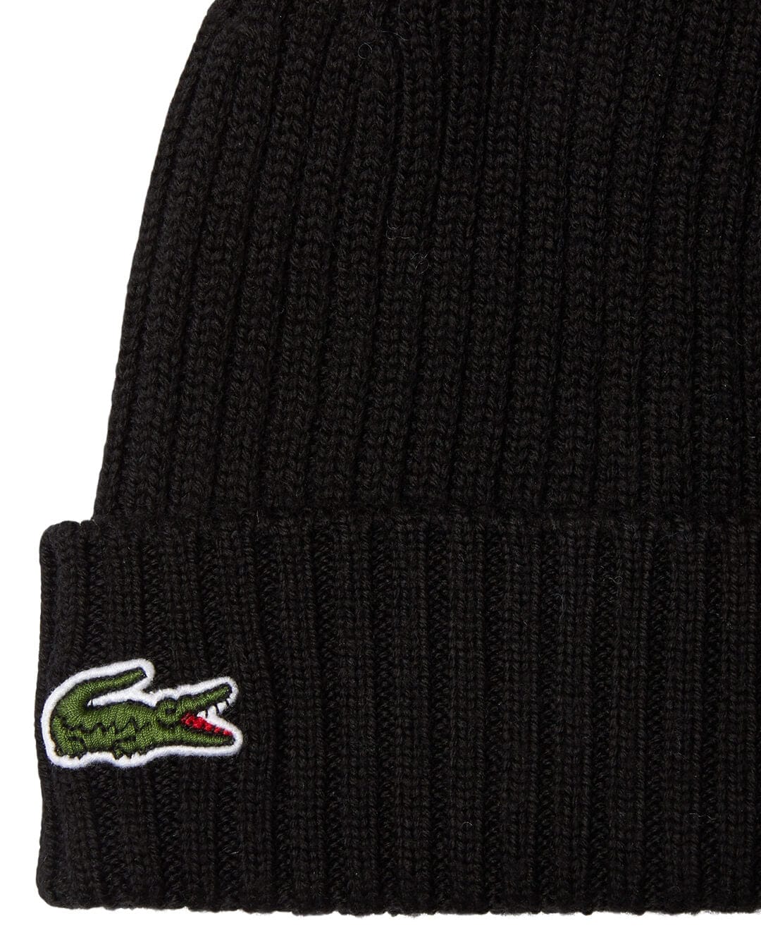 Lacoste Beanies ONE SIZE Lacoste Unisex Ribbed Wool Black Beanie