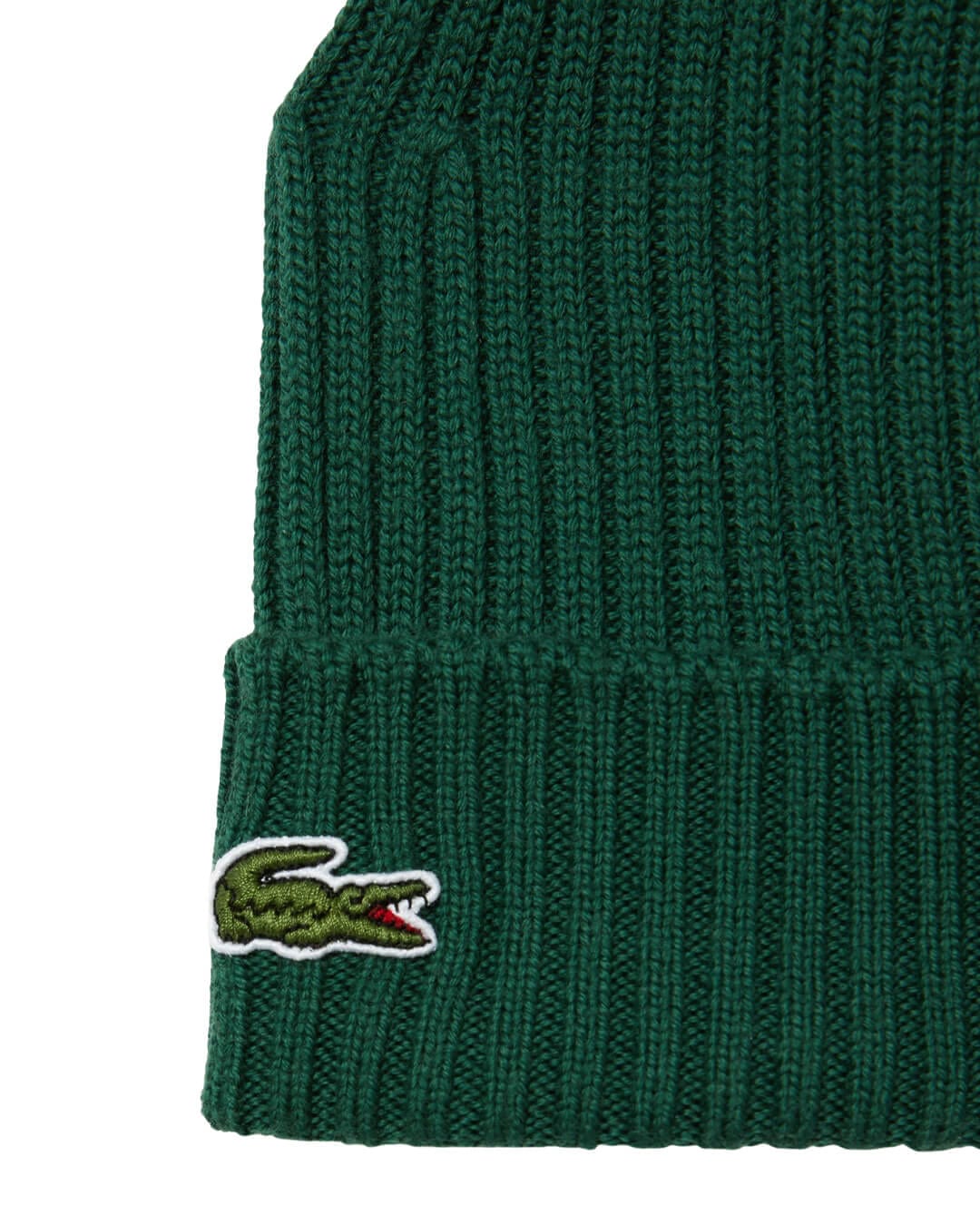 Lacoste Caps ONE SIZE Lacoste Unisex Ribbed Wool Green Beanie