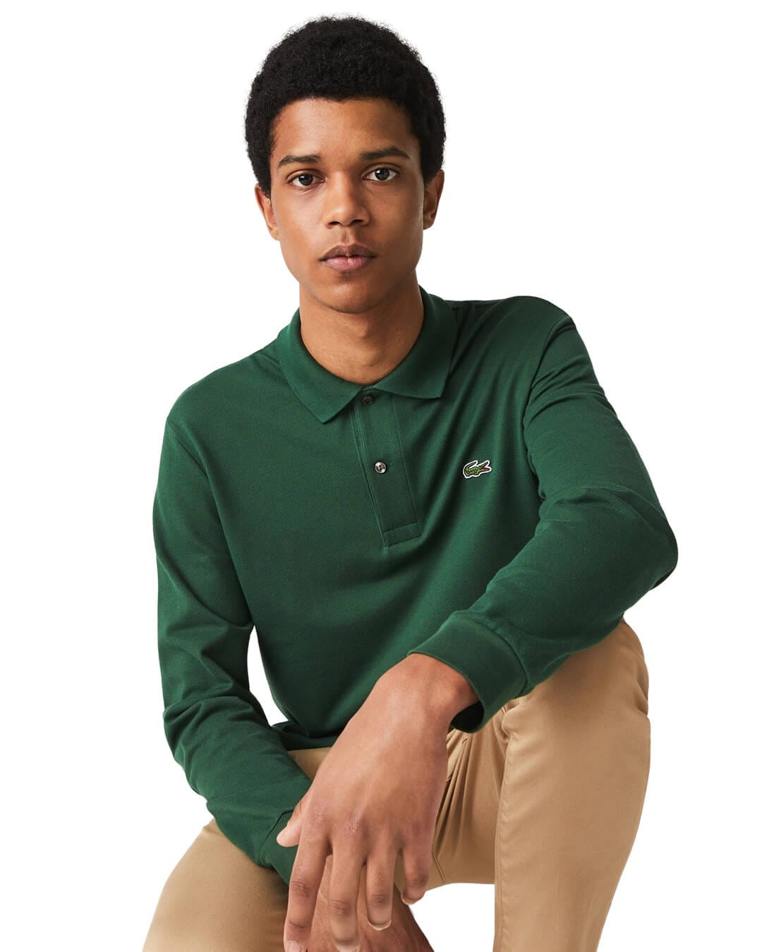 Lacoste Polo Shirts Lacoste Green Long Sleeves Polo Shirt