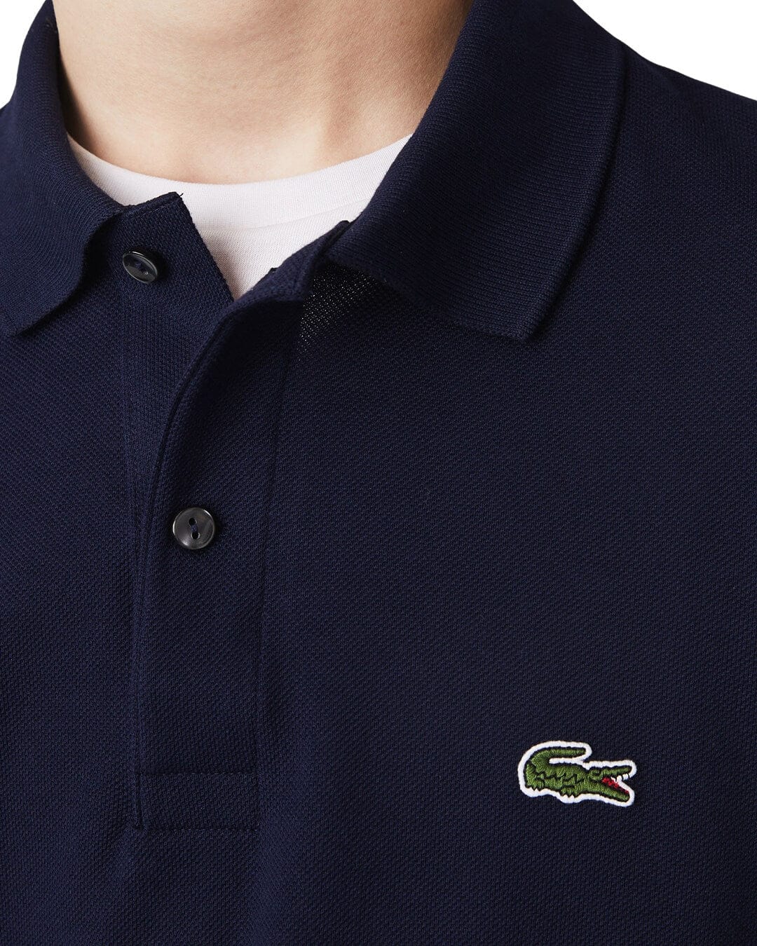 Lacoste Polo Shirts Lacoste Navy Petit Pique Long Sleeved Polo Shirt