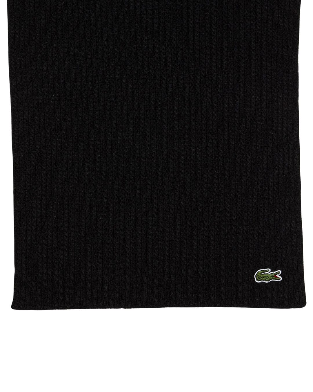 Lacoste Scarves ONE SIZE Lacoste Unisex Ribbed Wool Black Scarf