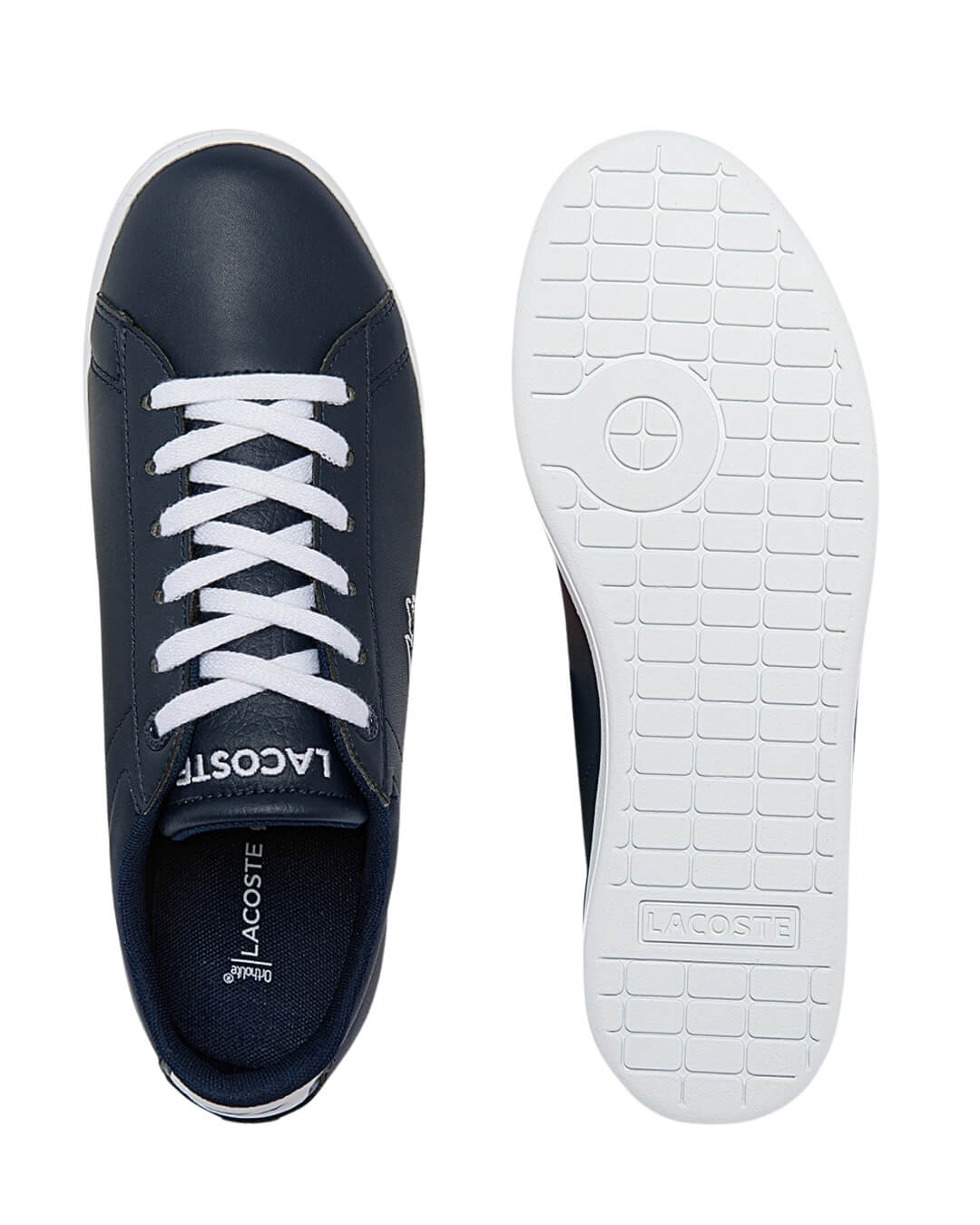 Lacoste Shoes Boys Lacoste Carnaby White And Navy Sneakers