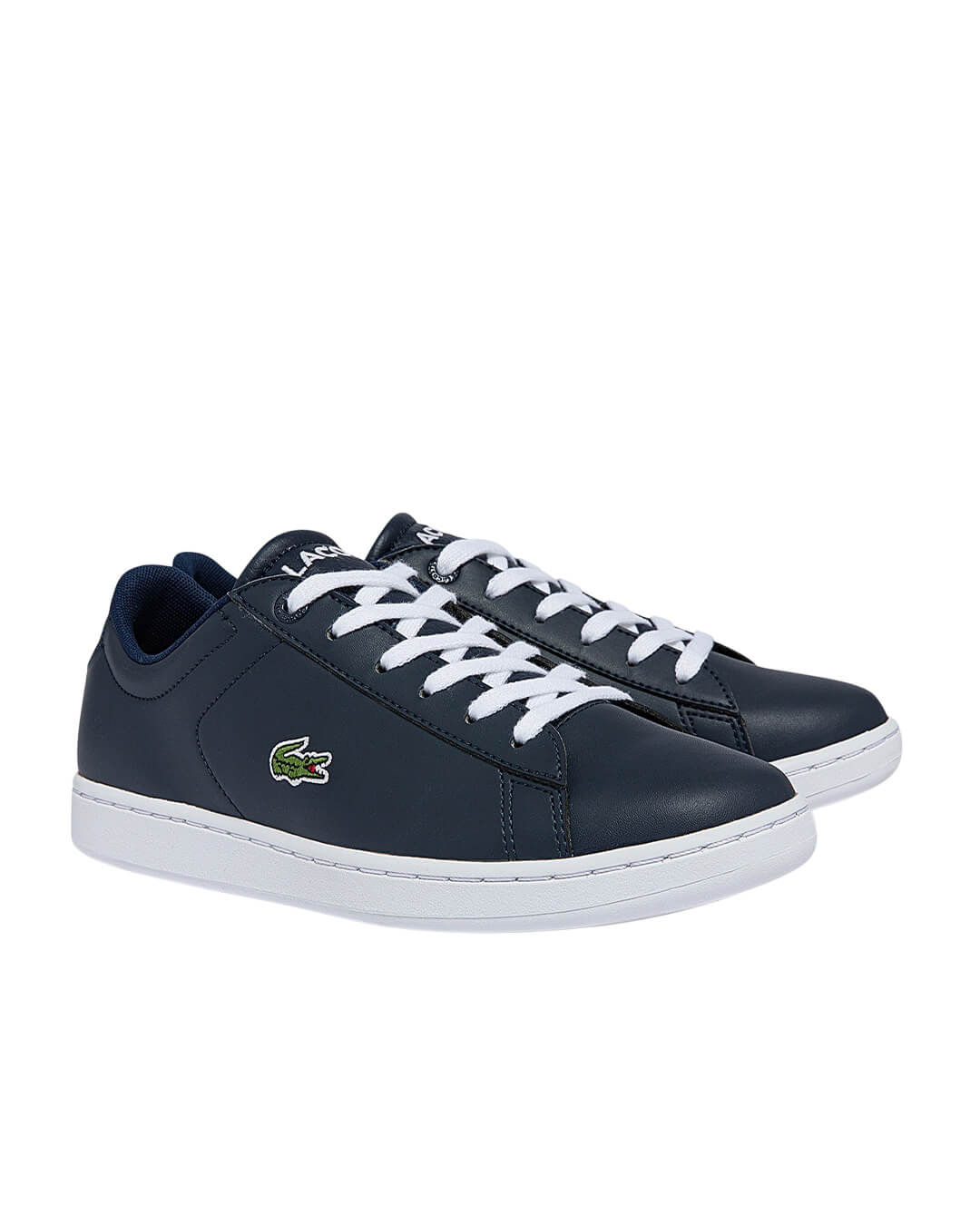 Lacoste Shoes Boys Lacoste Carnaby White And Navy Sneakers