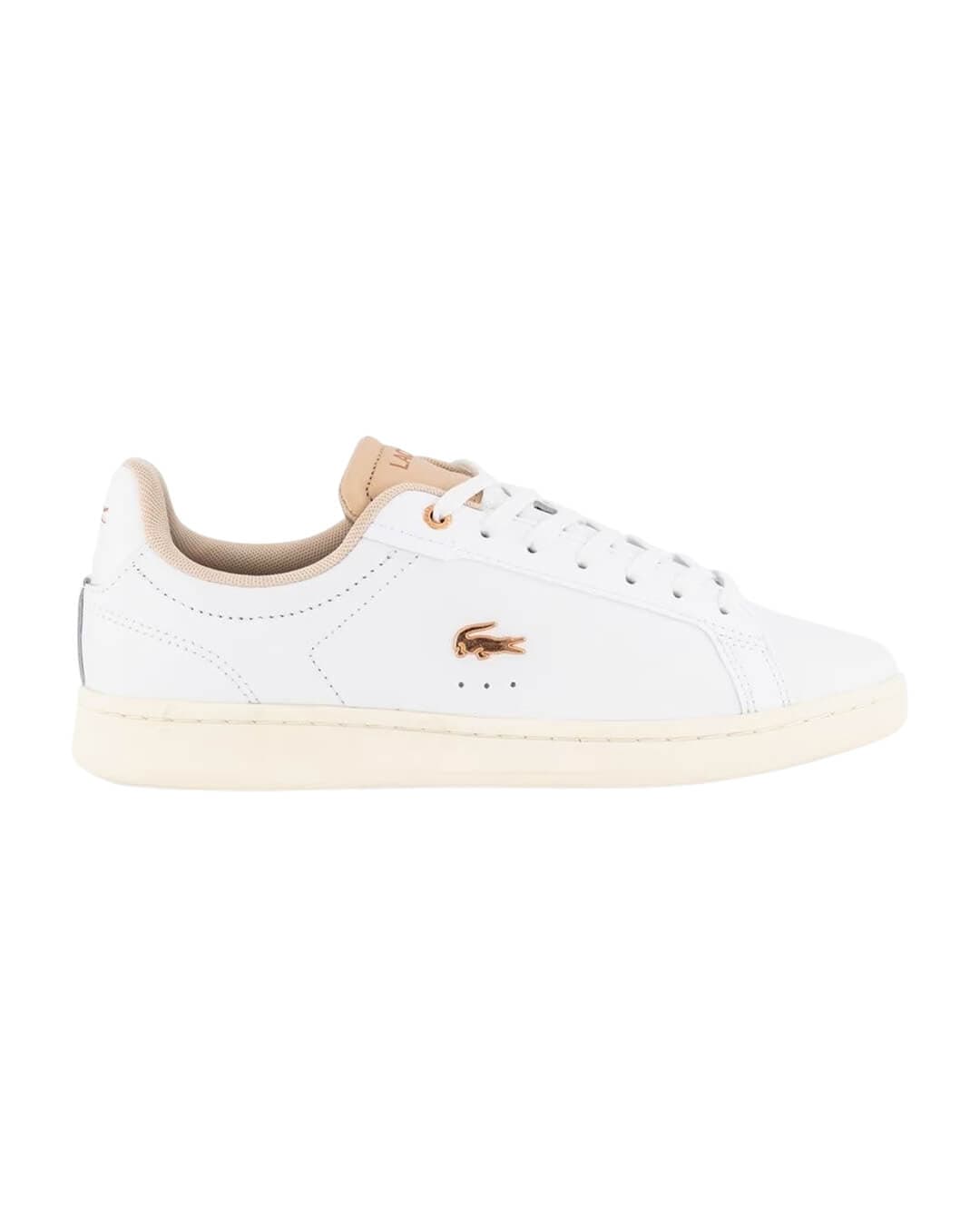 Lacoste Shoes Lacoste Carnaby Pro Leather White And Beige Sneakers
