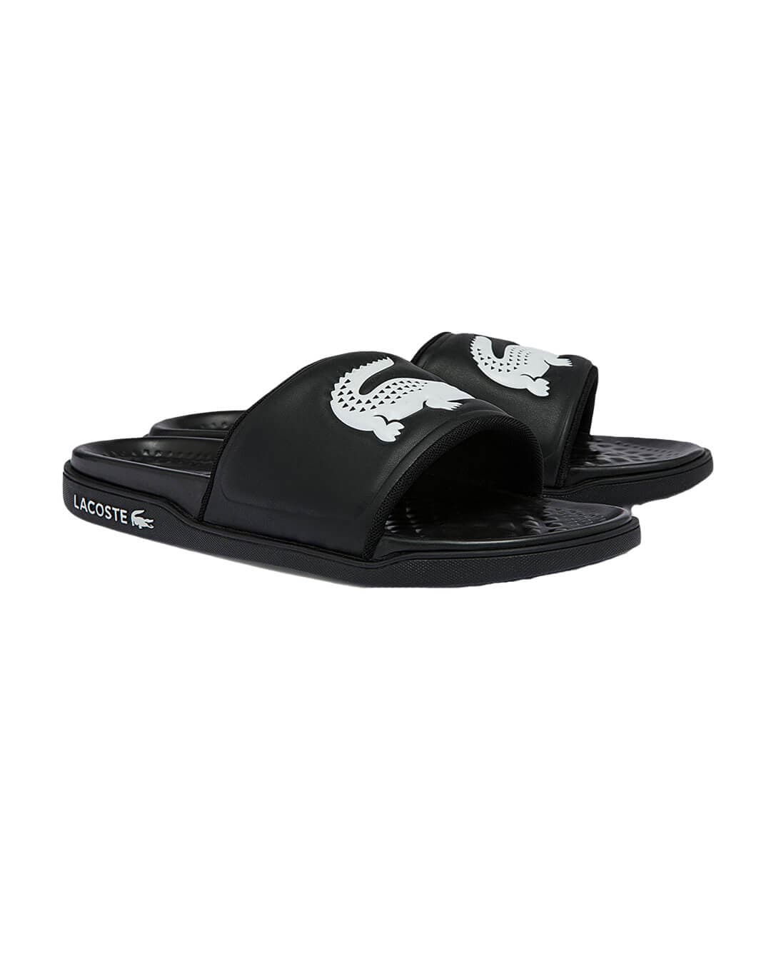 Lacoste Shoes Lacoste Croco Dualiste Logo Strap Black Sliders