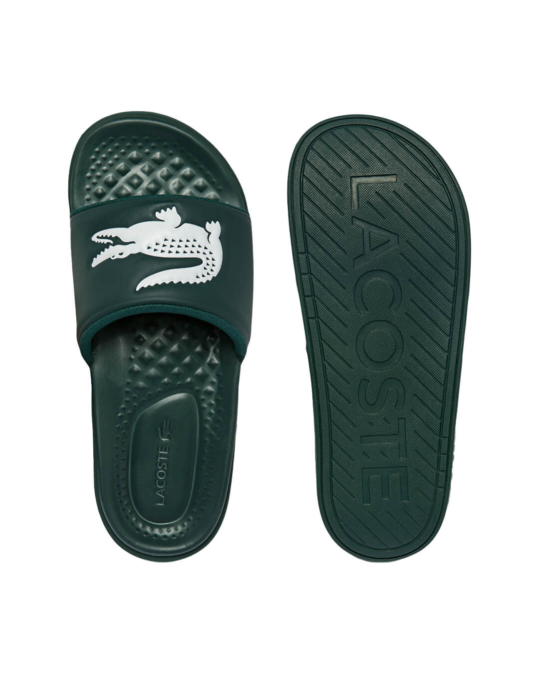 Lacoste Shoes Lacoste Croco Dualiste Logo Strap Green Sliders