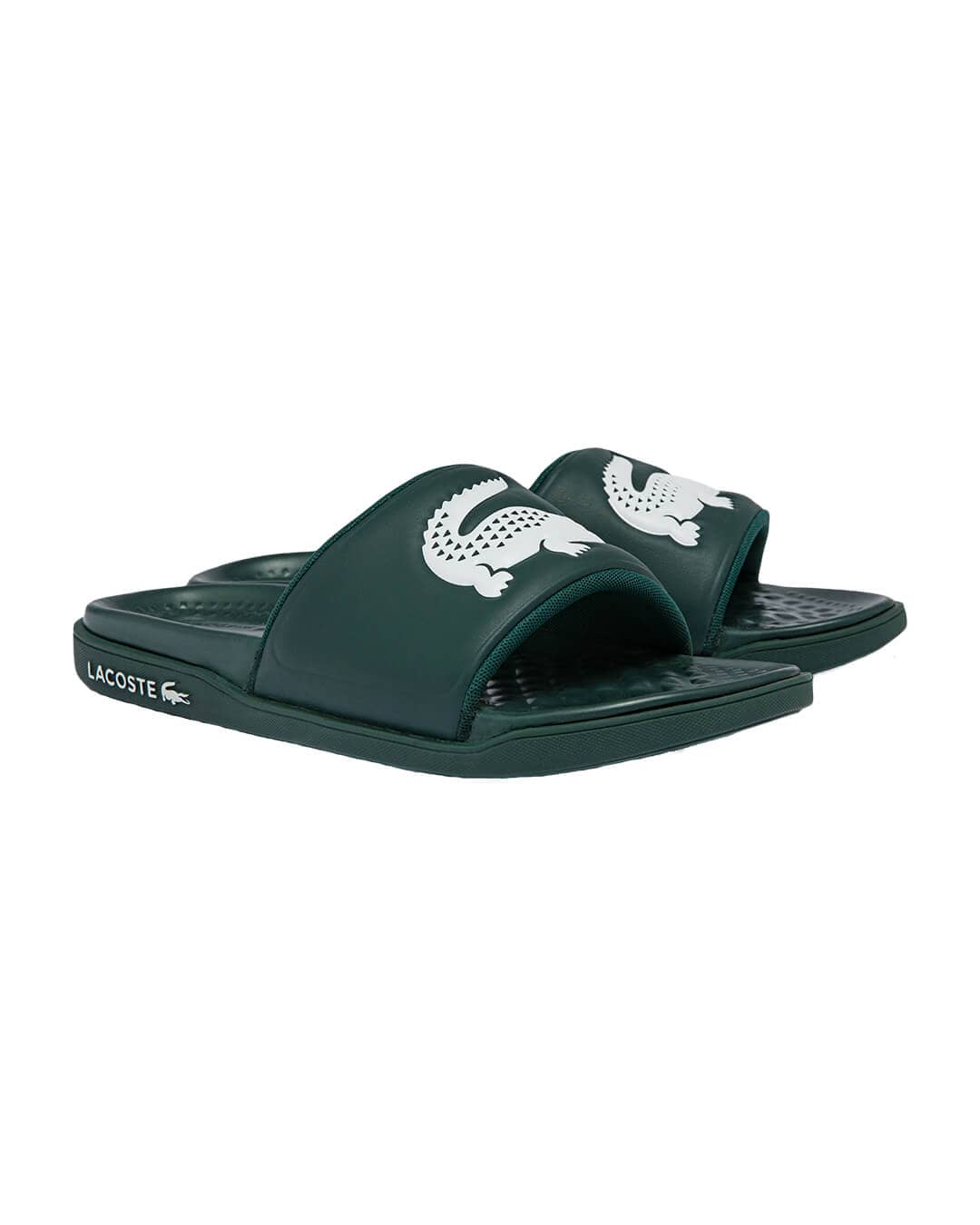 Lacoste Shoes Lacoste Croco Dualiste Logo Strap Green Sliders
