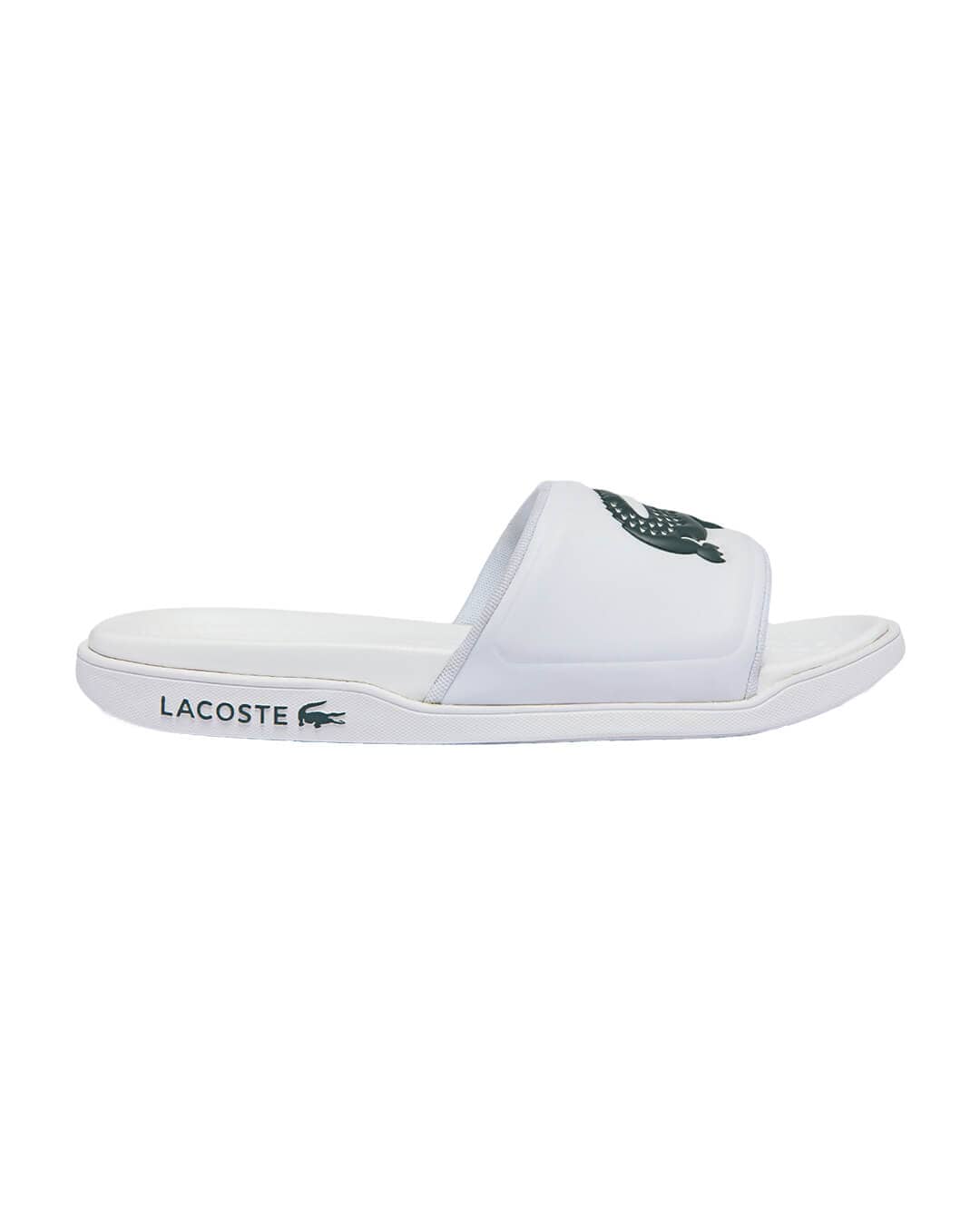 Lacoste Shoes Lacoste Croco Dualiste Logo Strap White Sliders