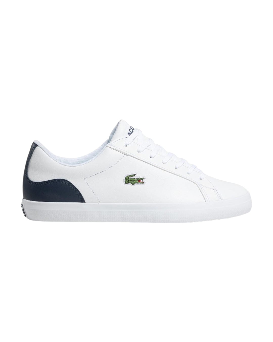 Lacoste Shoes Lacoste Lerond White And Navy Leather and Synthetic Sneakers
