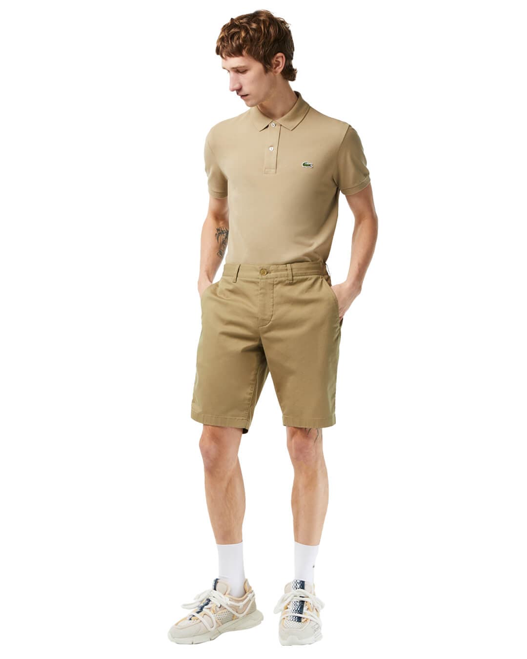 Lacoste Shorts Lacoste Slim Fit Stretch Cotton White Bermuda Shorts
