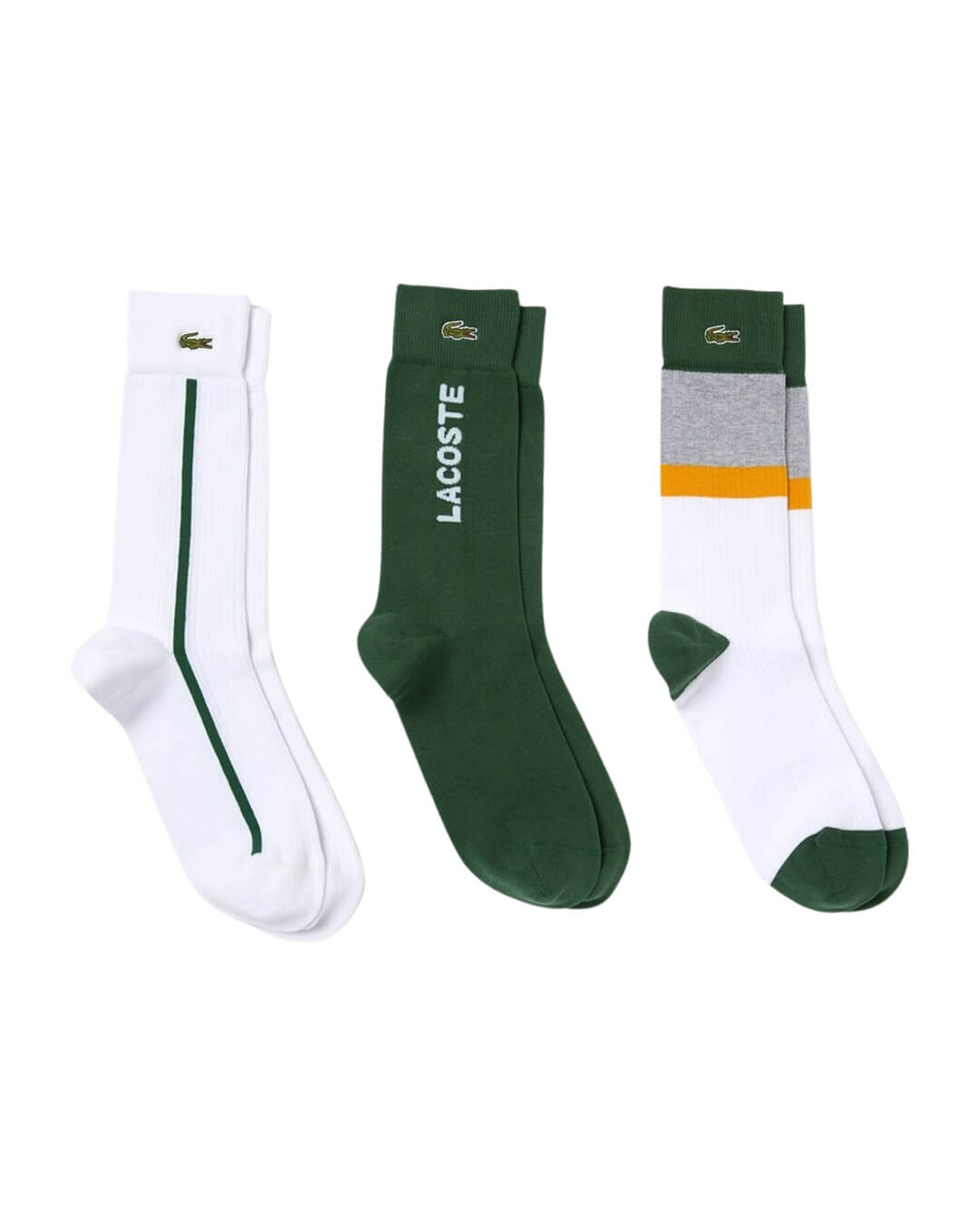 Lacoste Socks Lacoste Unisex High-Cut Ribbed Cotton White Socks Three-Pack
