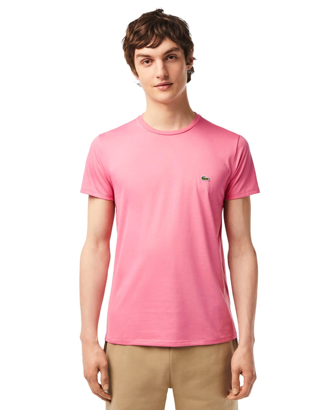Lacoste T-Shirts Lacoste Crew Neck Pima Cotton Pink Jersey T-shirt